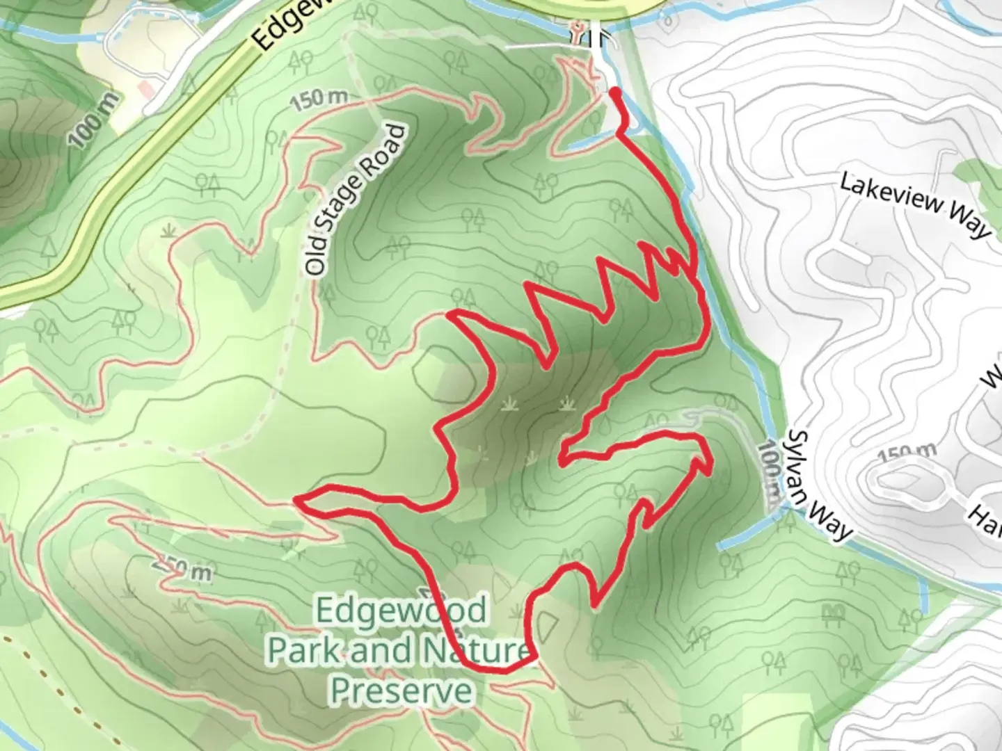 An image depicting the trail Franciscan, Serpentine and Sylvan Loop Trail and its surrounding area.