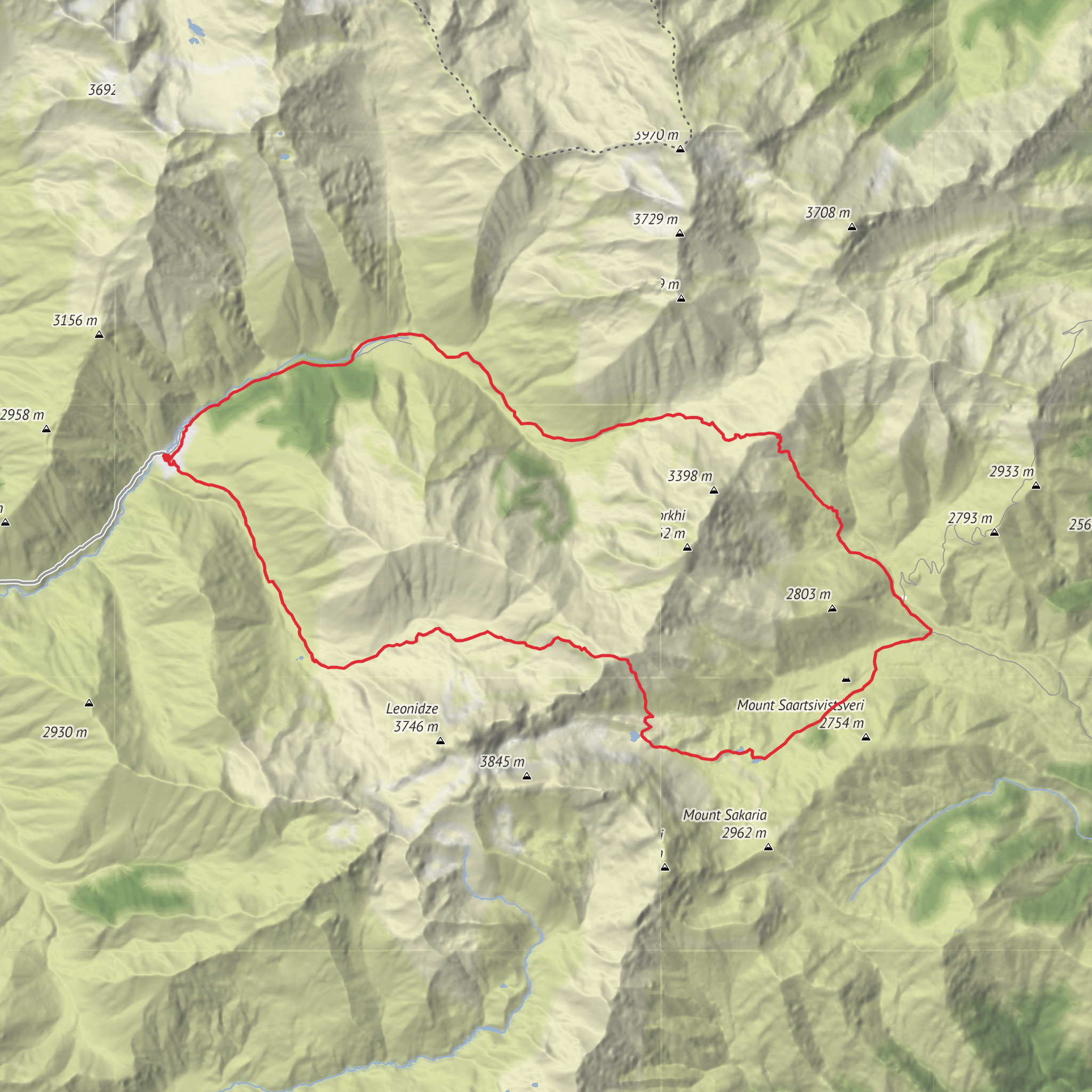 Juta, Abudelauri Blue Lake and Green Lake of Abudelauri Loop mobile static map