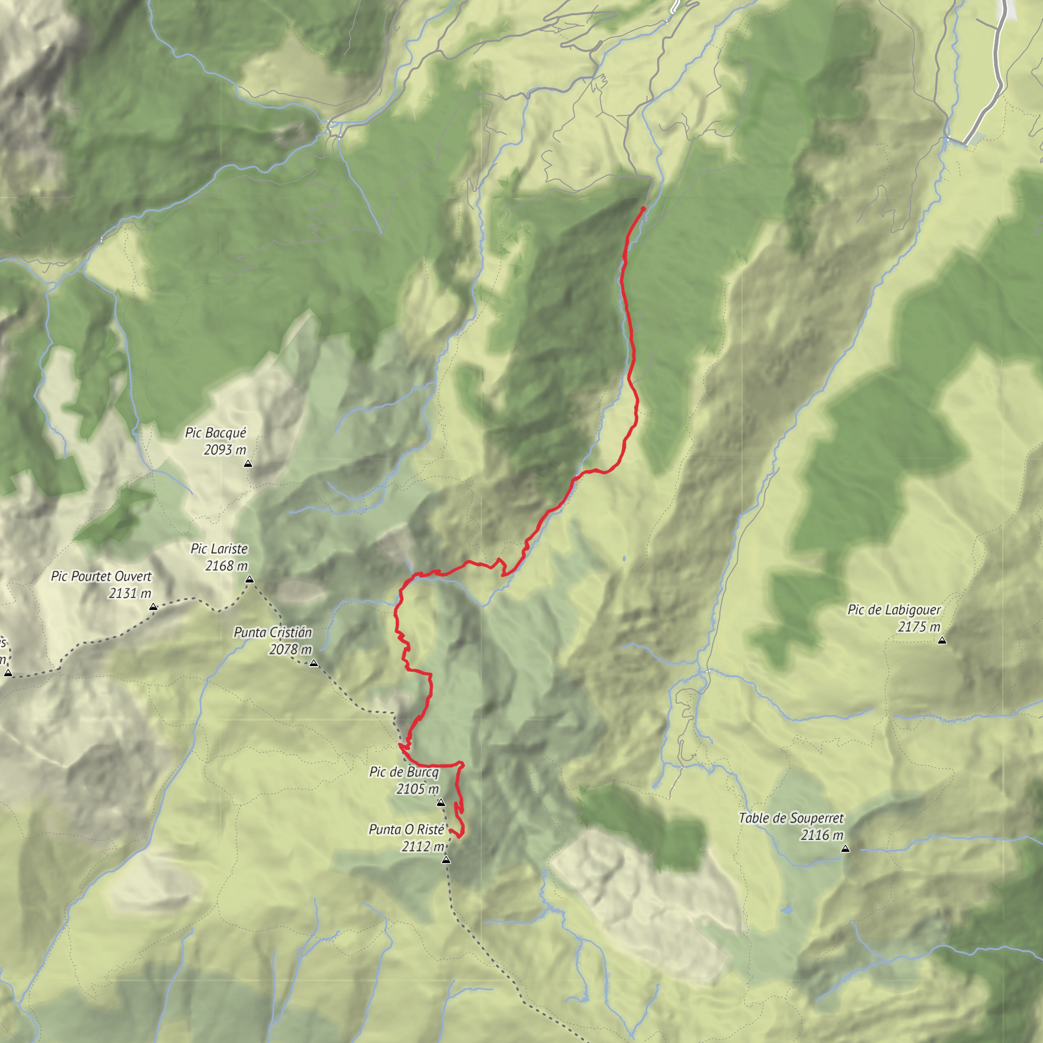 Col de Pau and Col de Burcq mobile static map