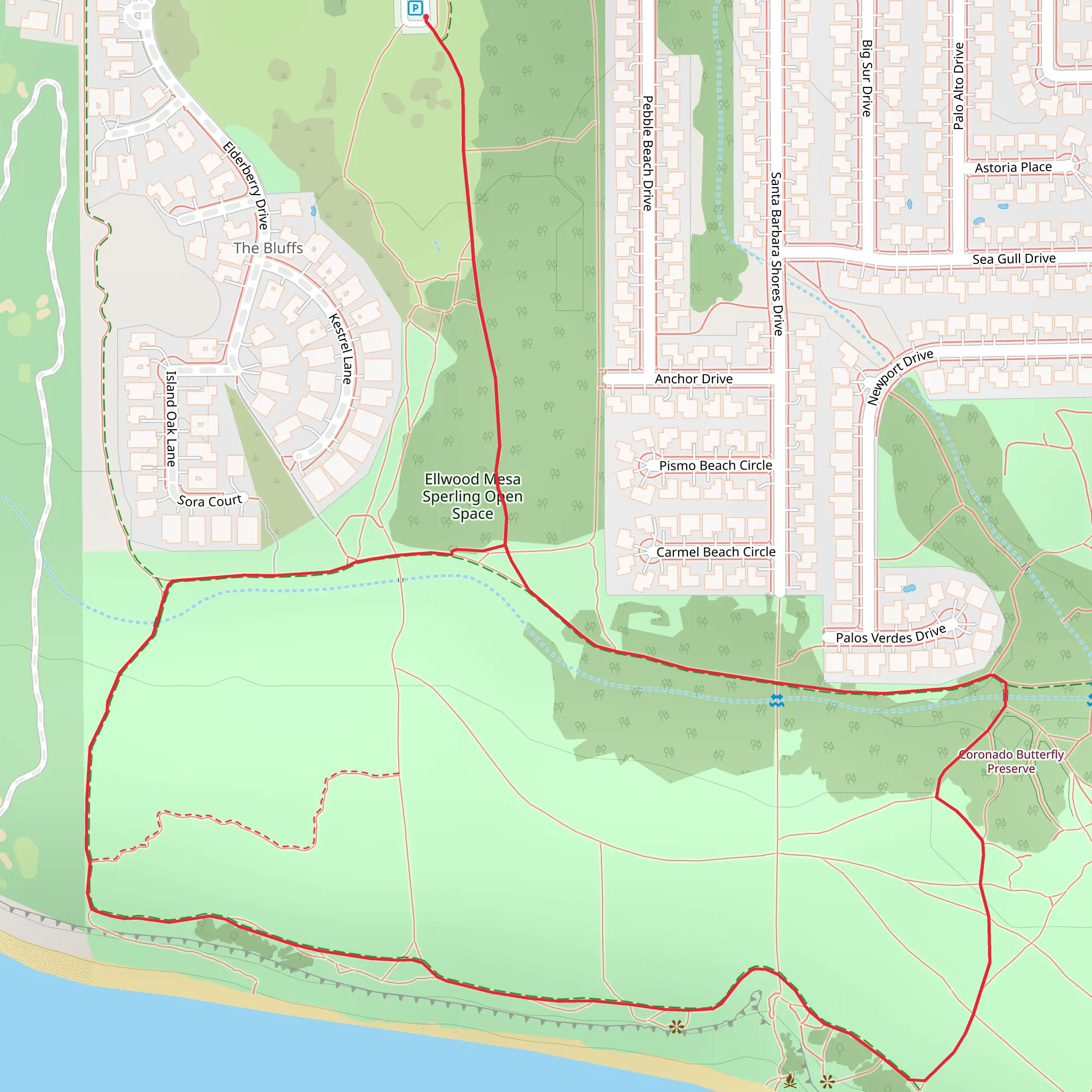 Ellwood Forest Park Loop mobile static map