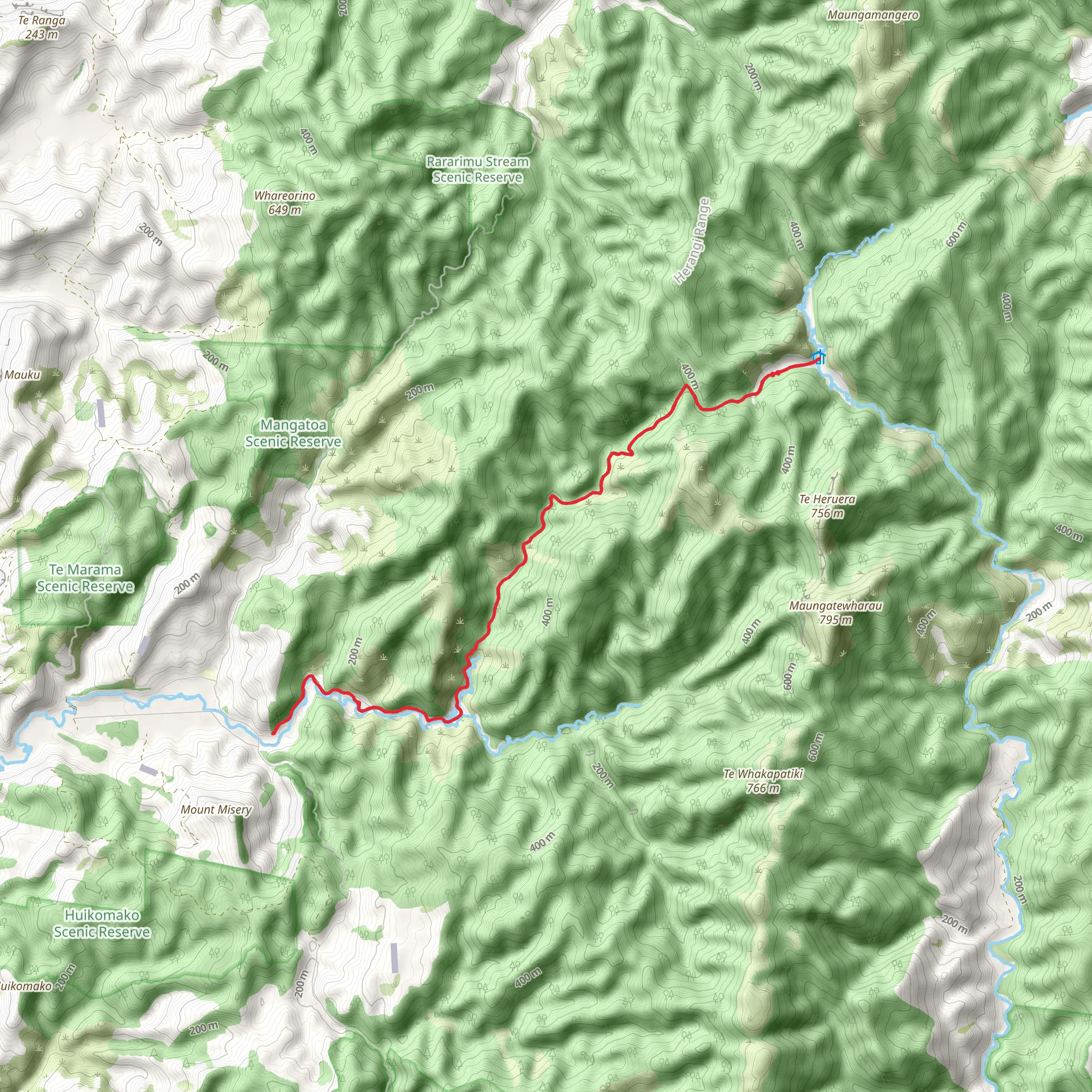 Waikawau Track mobile static map