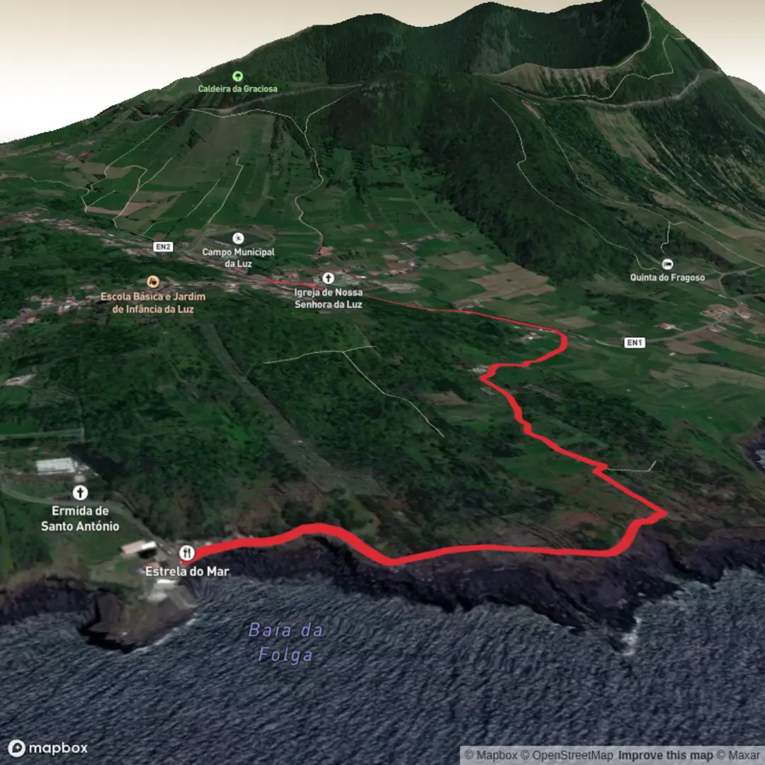 An image depicting the trail Baía da Folga and its surrounding area.