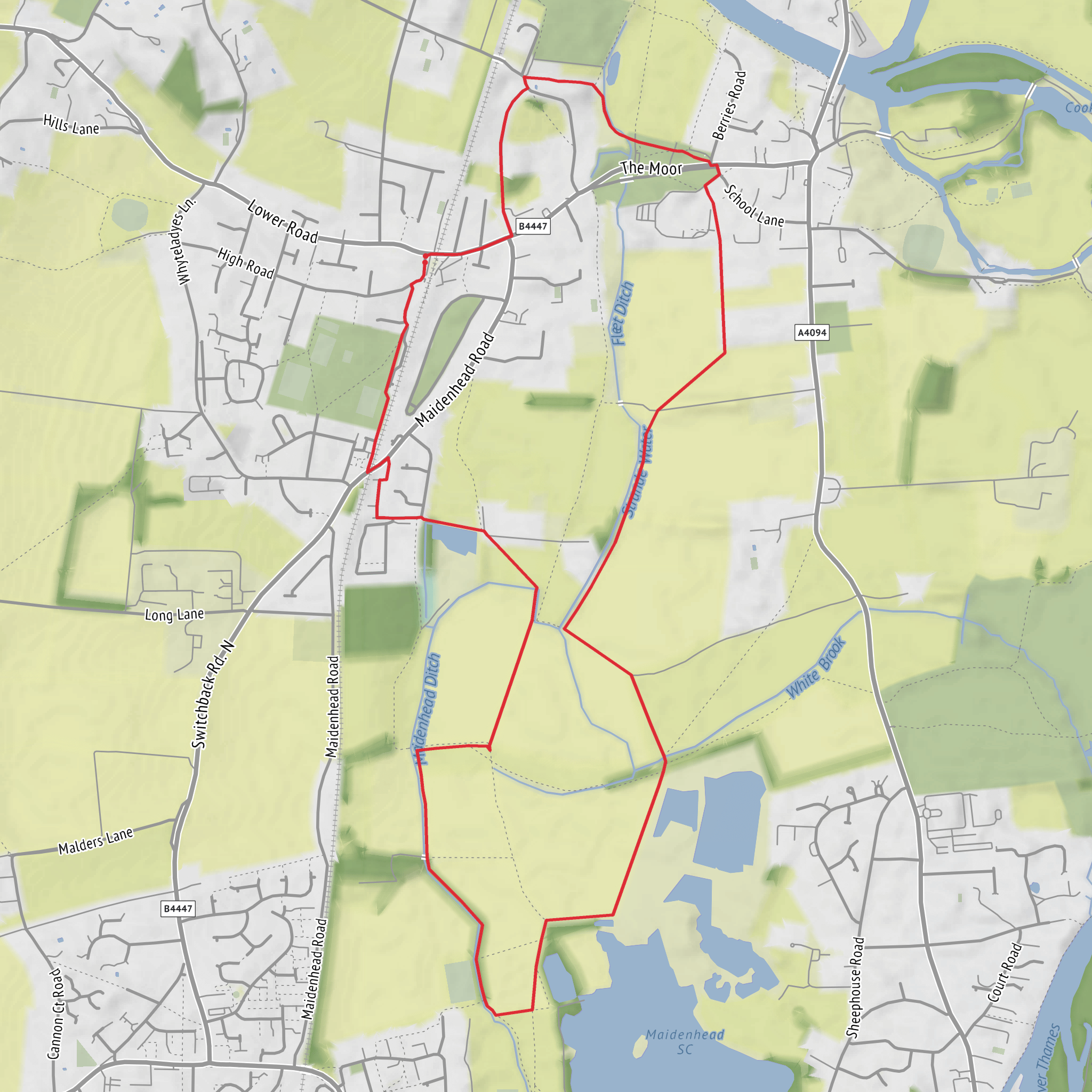 Wildbrook Common and Maidenhead SC Loop mobile static map