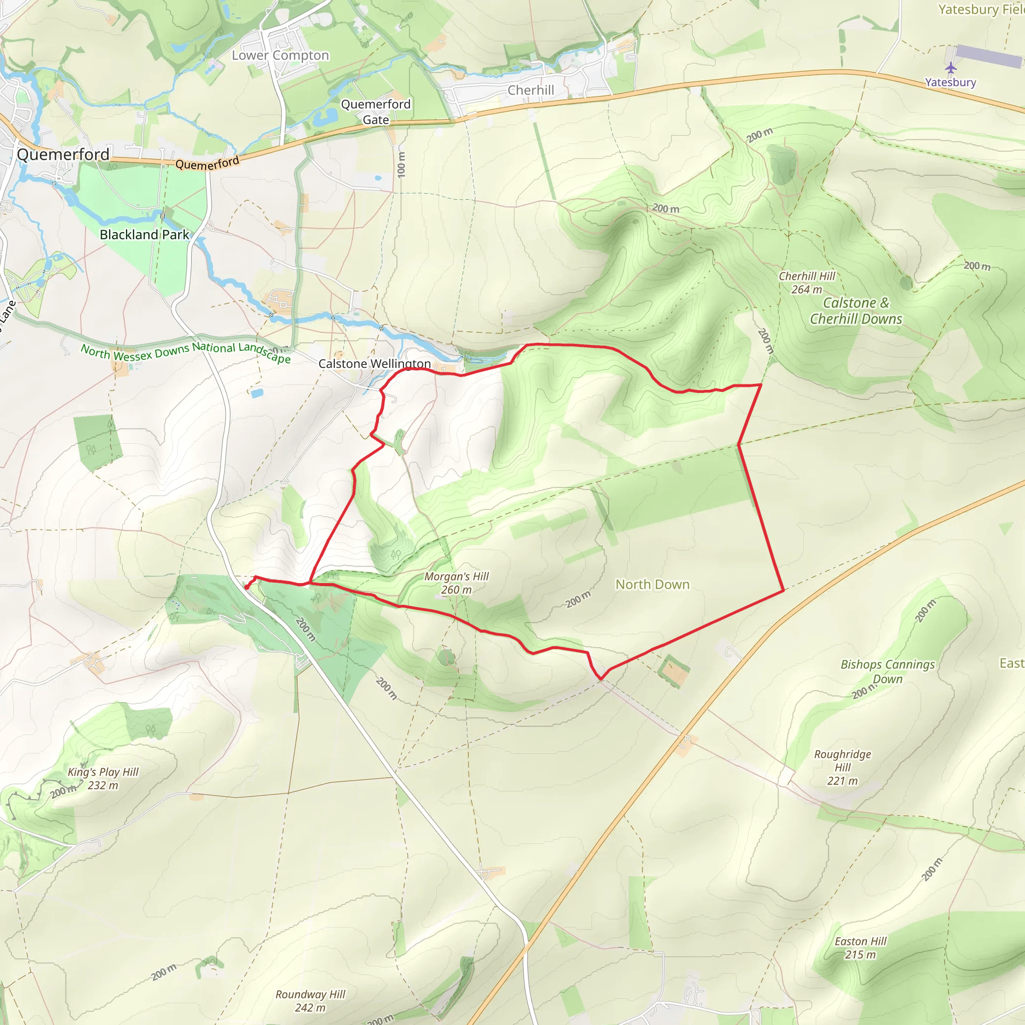 Calstone Wellington Loop mobile static map