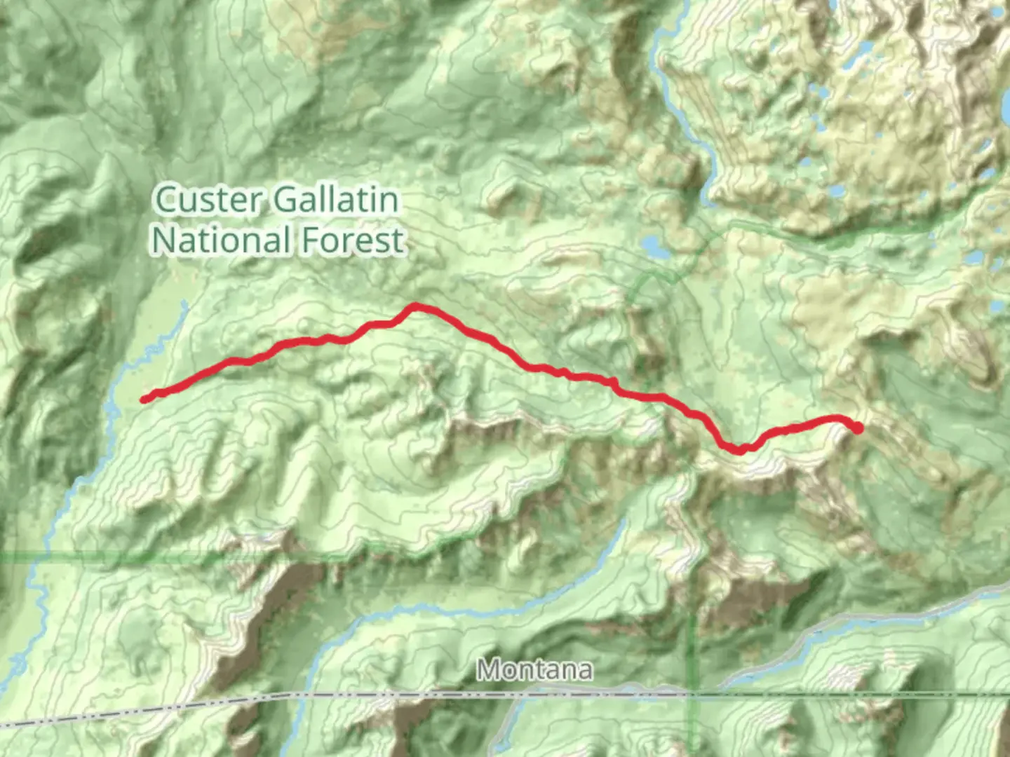 An image depicting the trail Lost Wolverine Trail and its surrounding area.