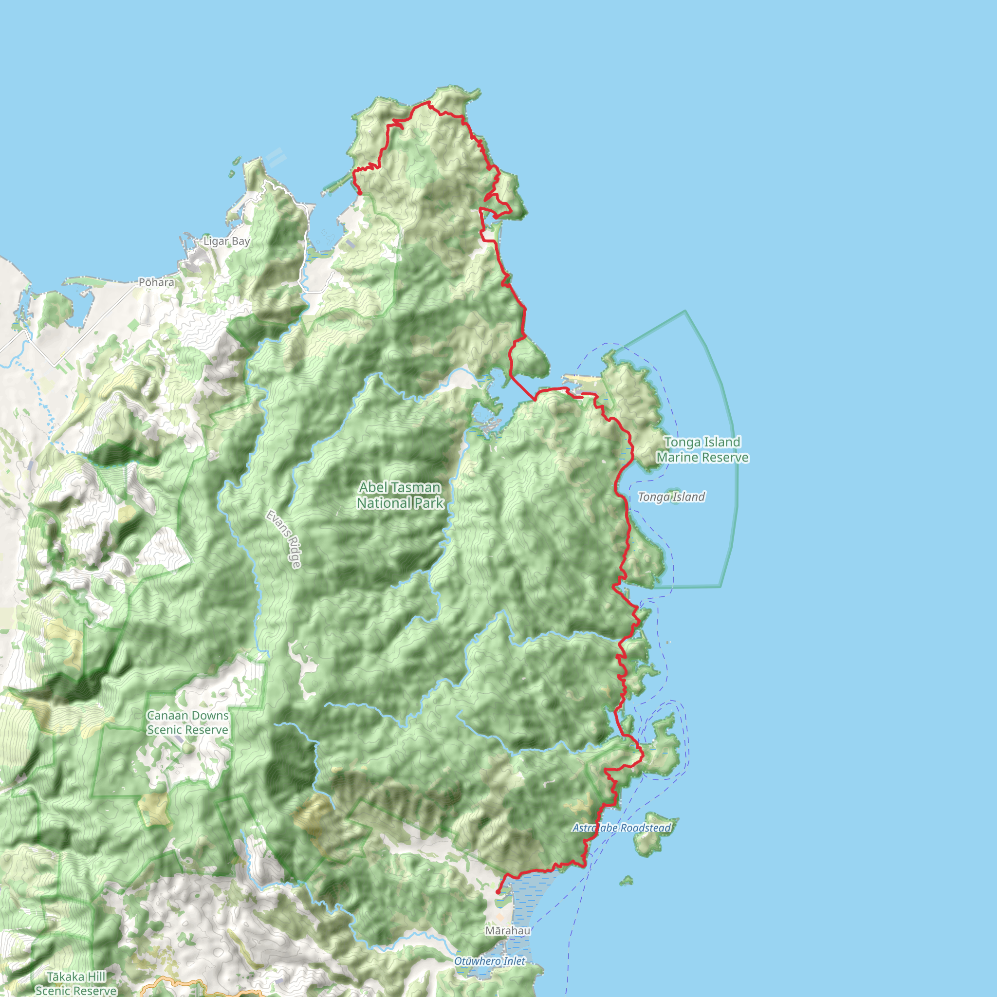 Abel Tasman Coastal Track mobile static map