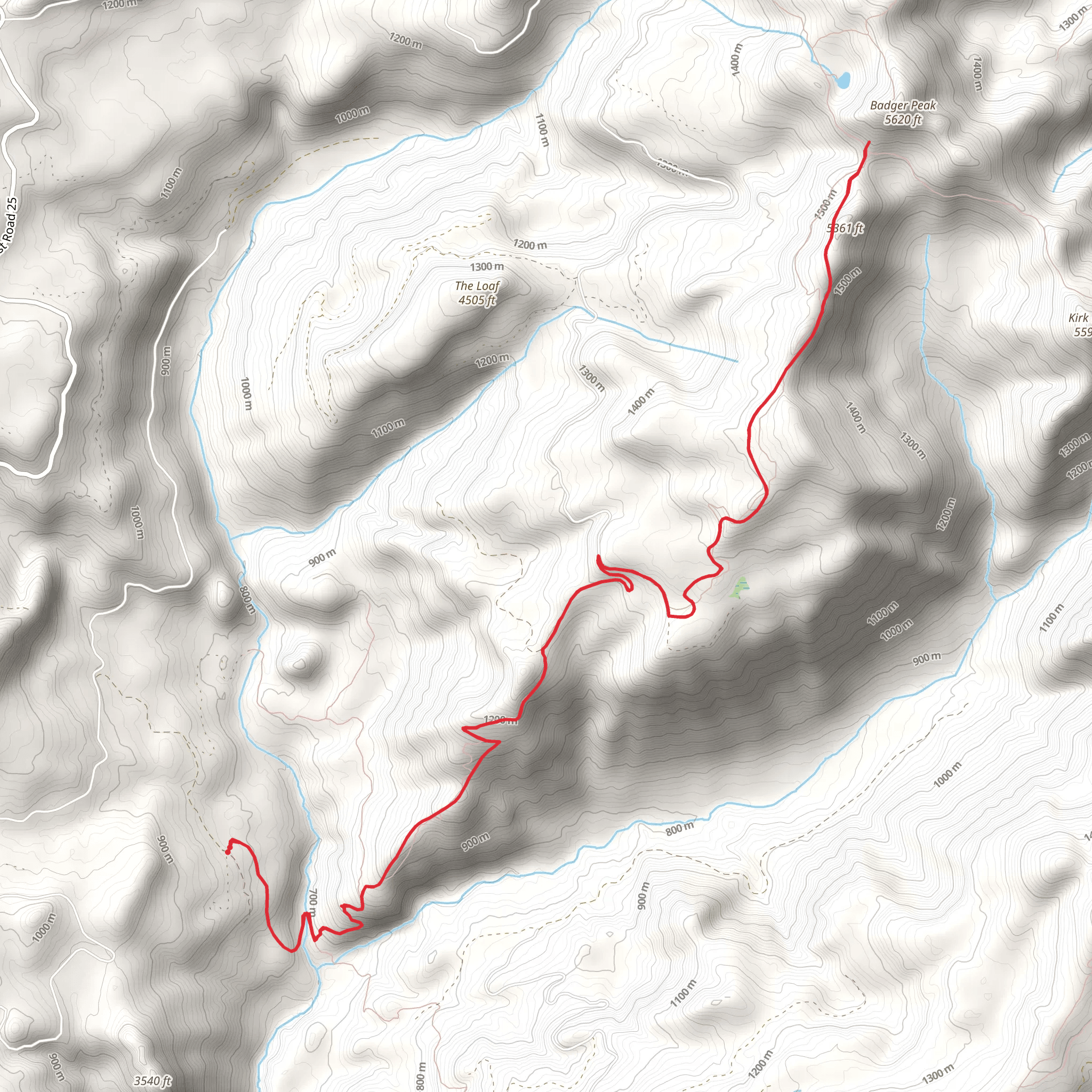 Snyder Pasture Trail via Wright Meadow Trail mobile static map