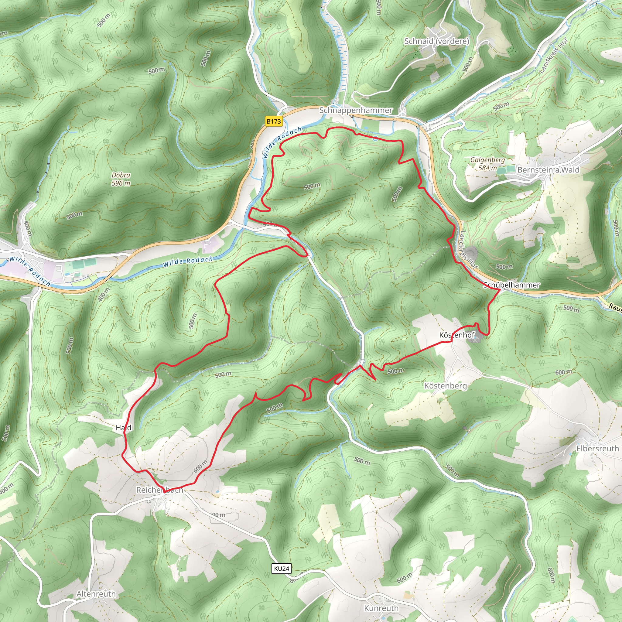 Durch dir Koesten and Flosslaenden Weg mobile static map