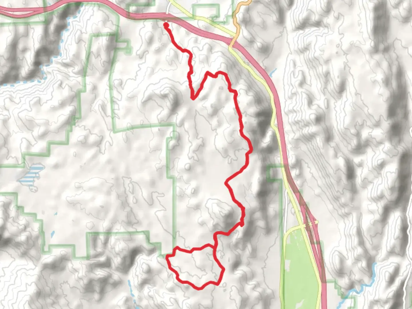 An image depicting the trail Long Valley Loop and its surrounding area.