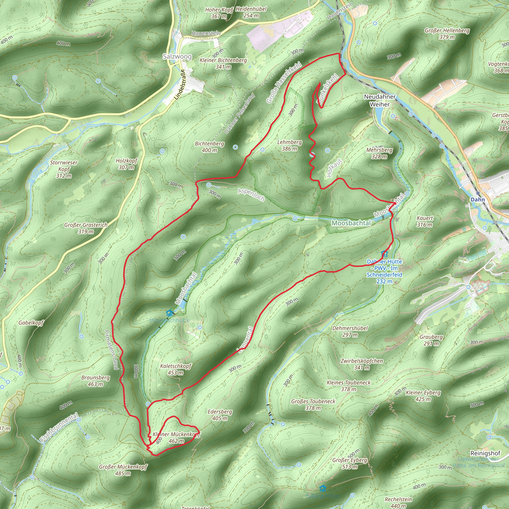 Wolfsdeller Hals and Hohle Felsen Loop - Dahn mobile static map