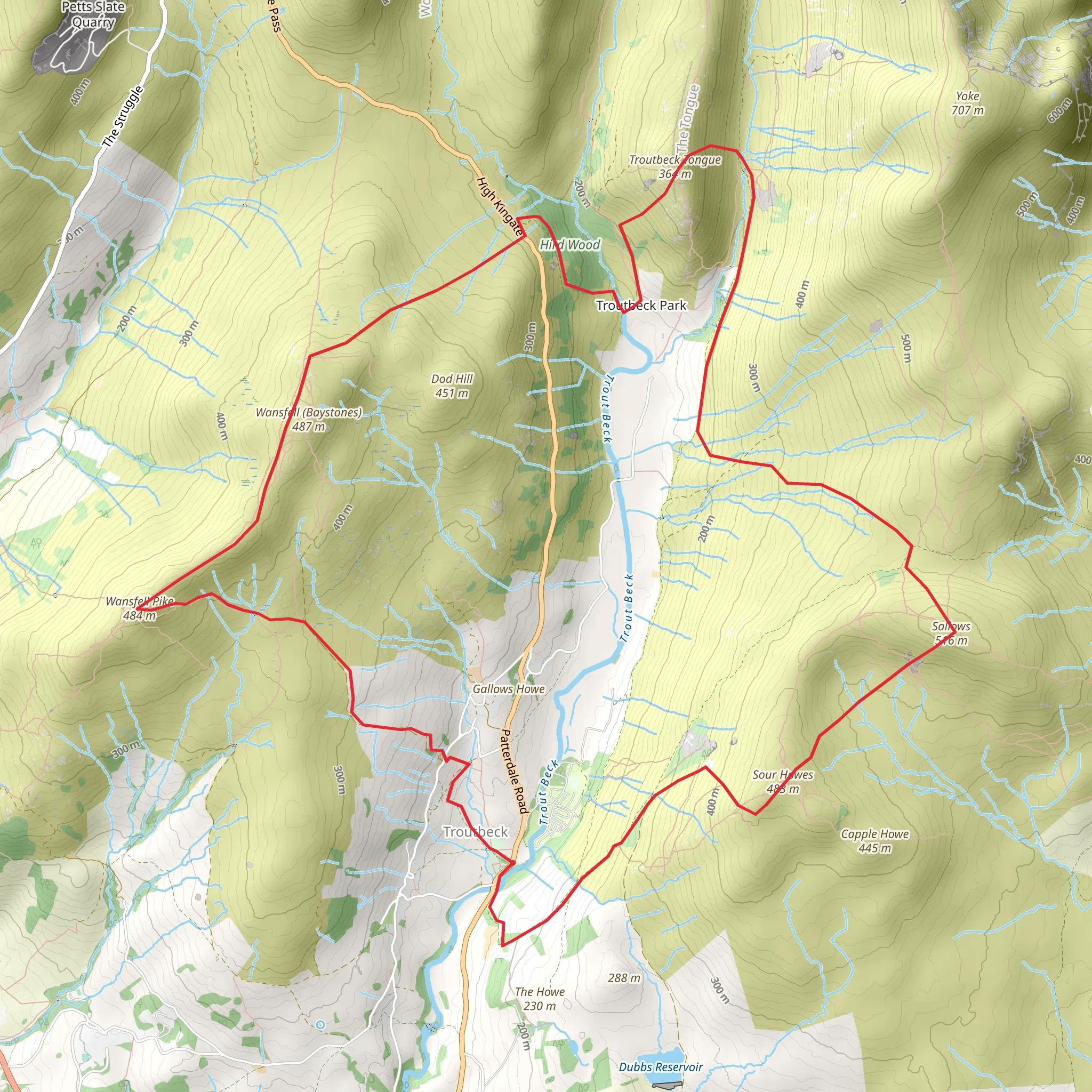 The Troutbeck Medley mobile static map