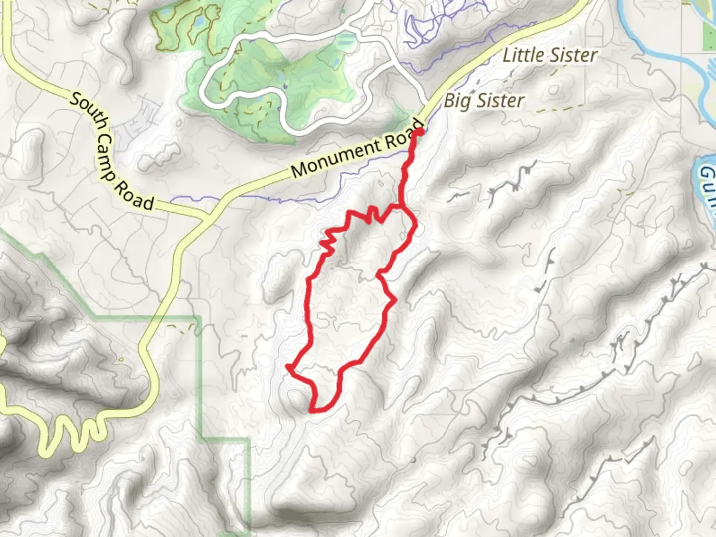 An image depicting the trail Tabeguache, Eagle's Wing and Moto Loop Trail and its surrounding area.