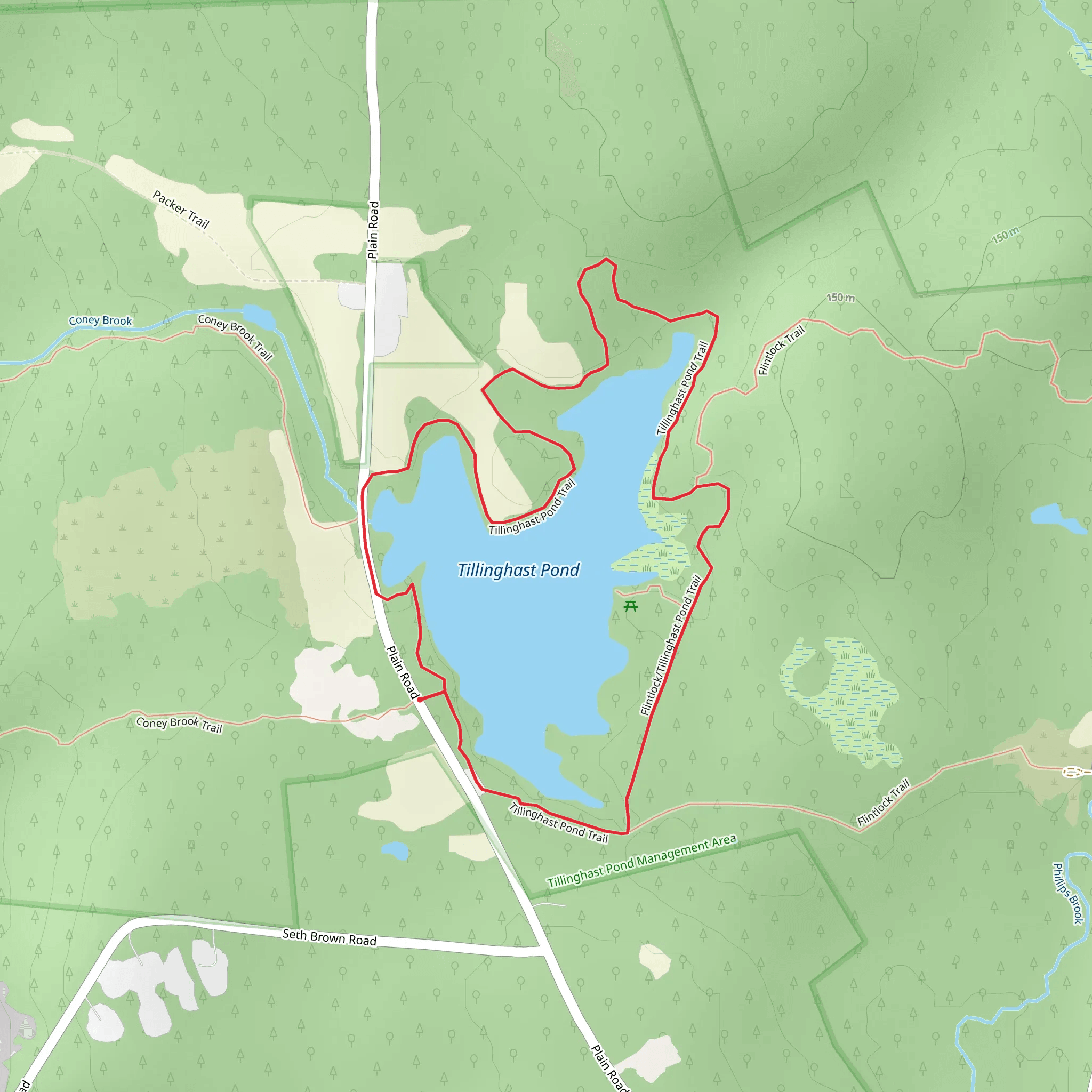 Tillinghast Pond Loop Trail mobile static map