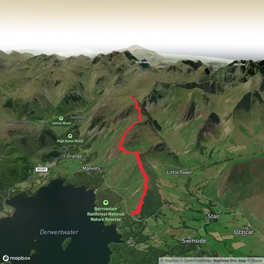 An image depicting the trail High Spy, Maiden Moor & Catbells and its surrounding area.