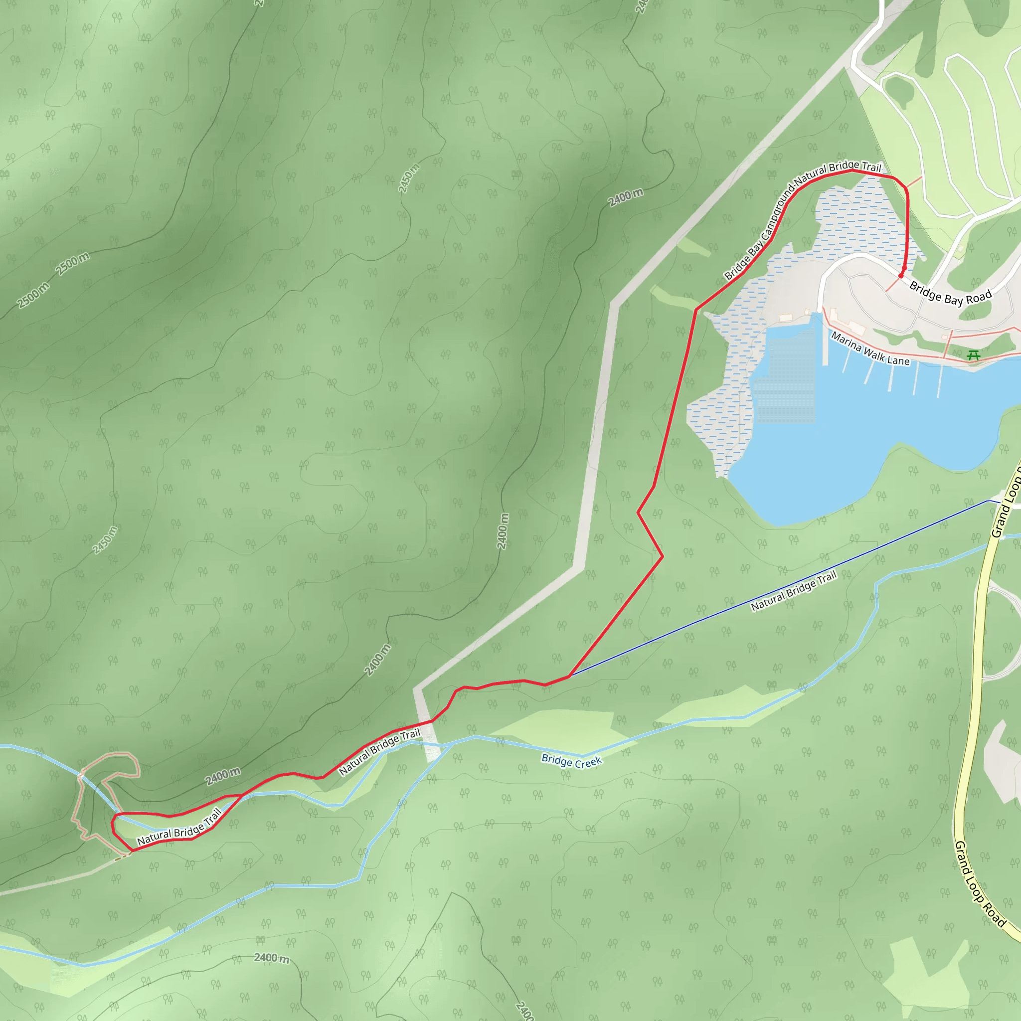 Natural Bridge Trail mobile static map