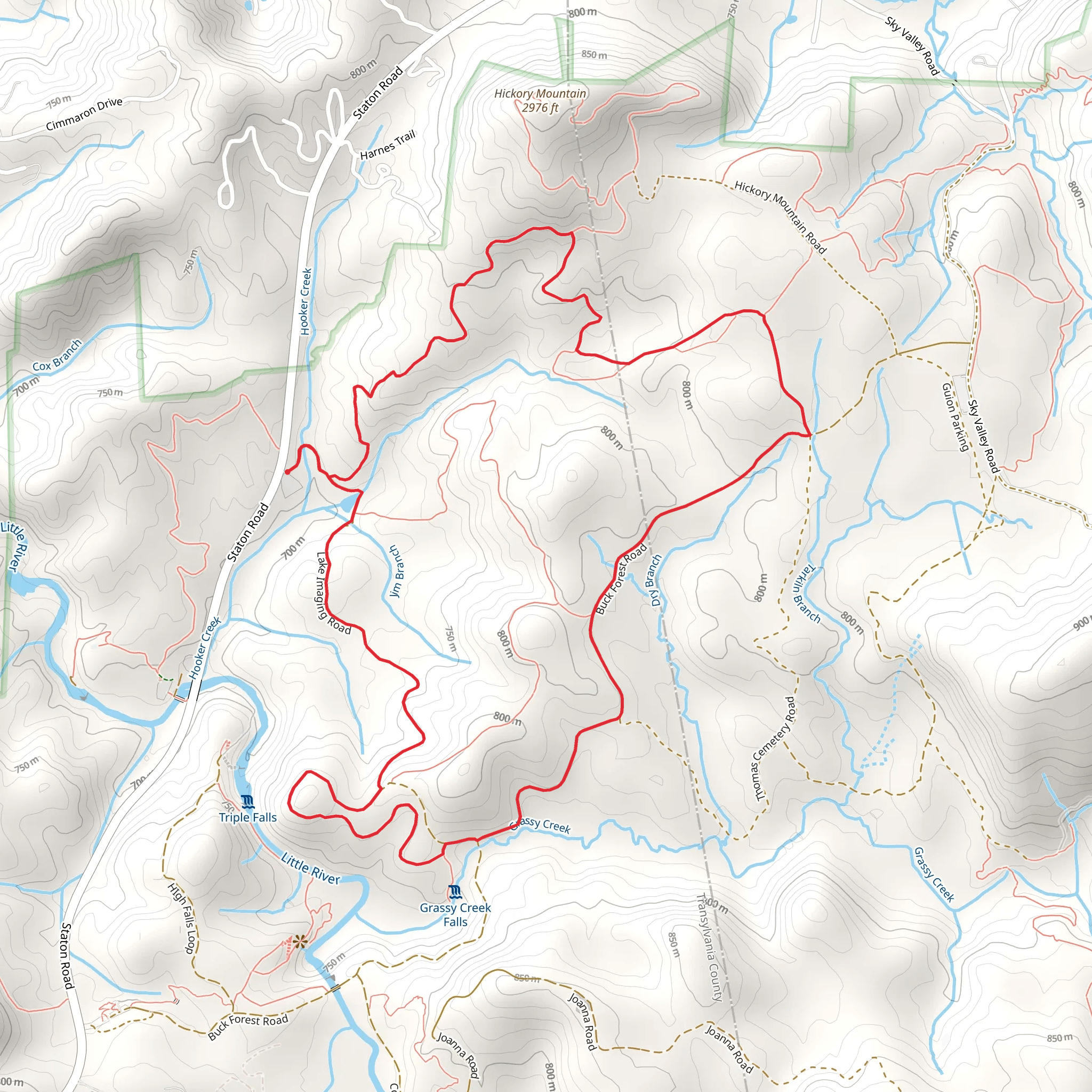 Hilltop and Hooker Creek Loop Trail mobile static map