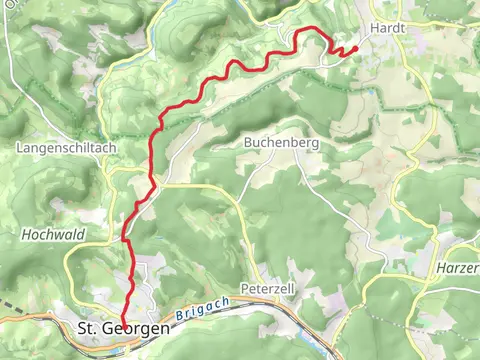 St Georgen to Hardtschmiede via Mulpenbuehl - Langenberg