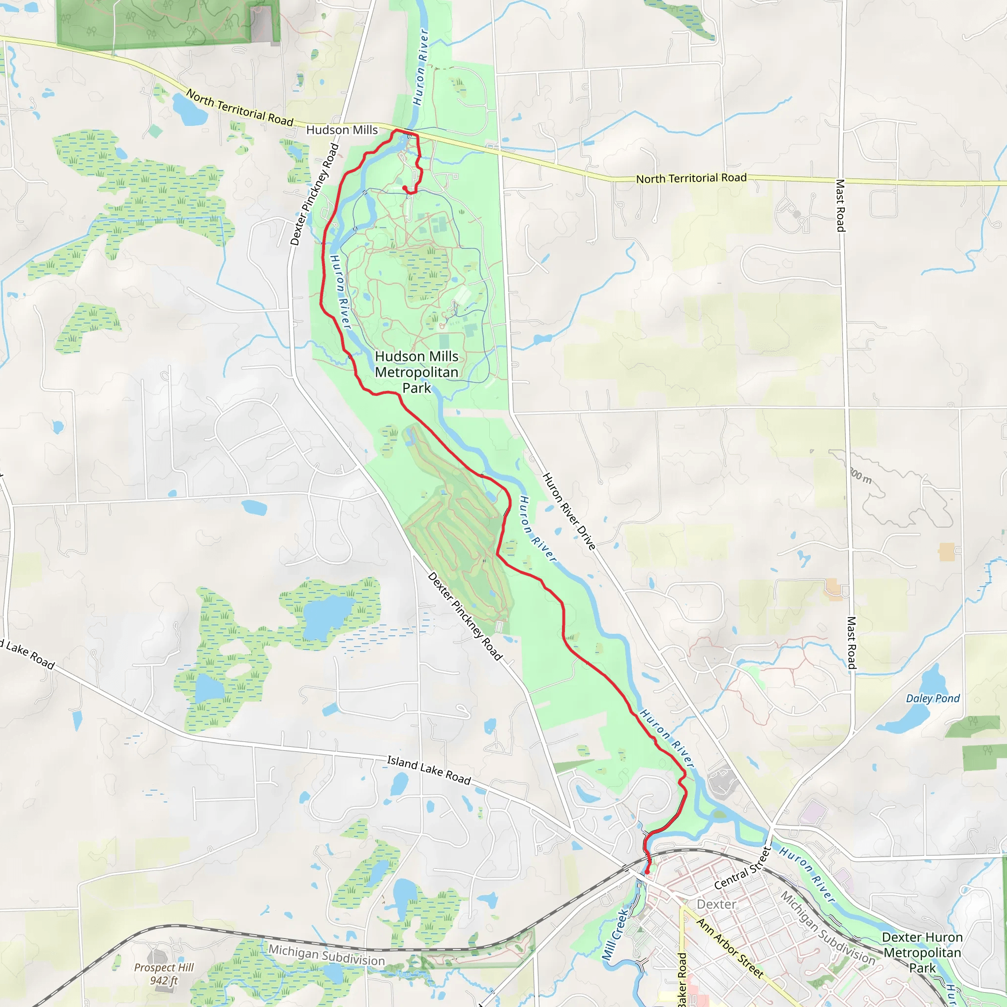 Dexter-Hudson Mills Washtenaw B2B Trail Section mobile static map