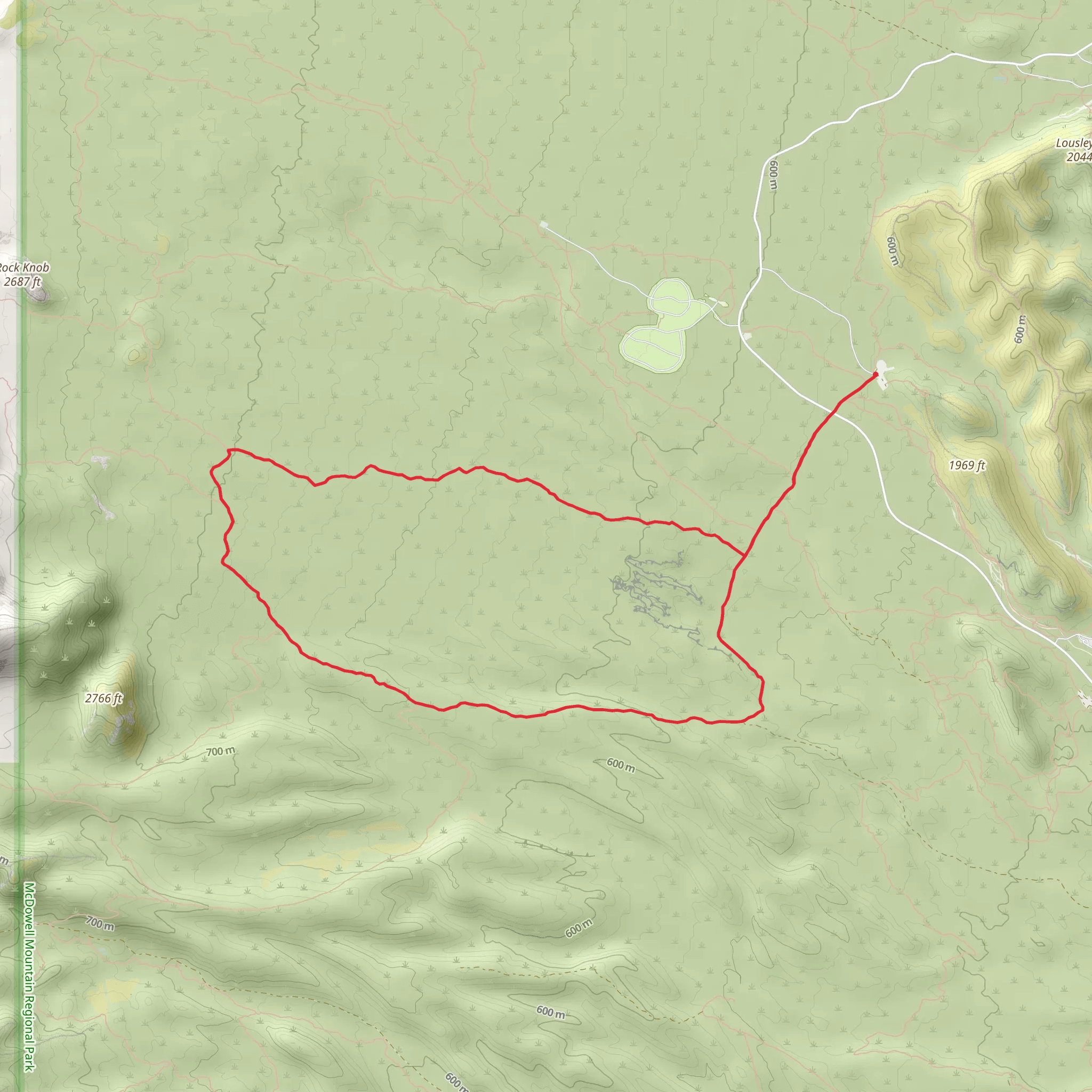 Maricopa and Tonto Tank Loop Trail mobile static map
