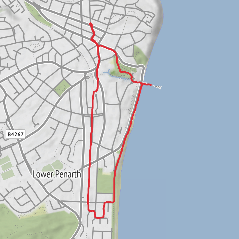 A map preview of the recording Vale of Glamorgan Walking.