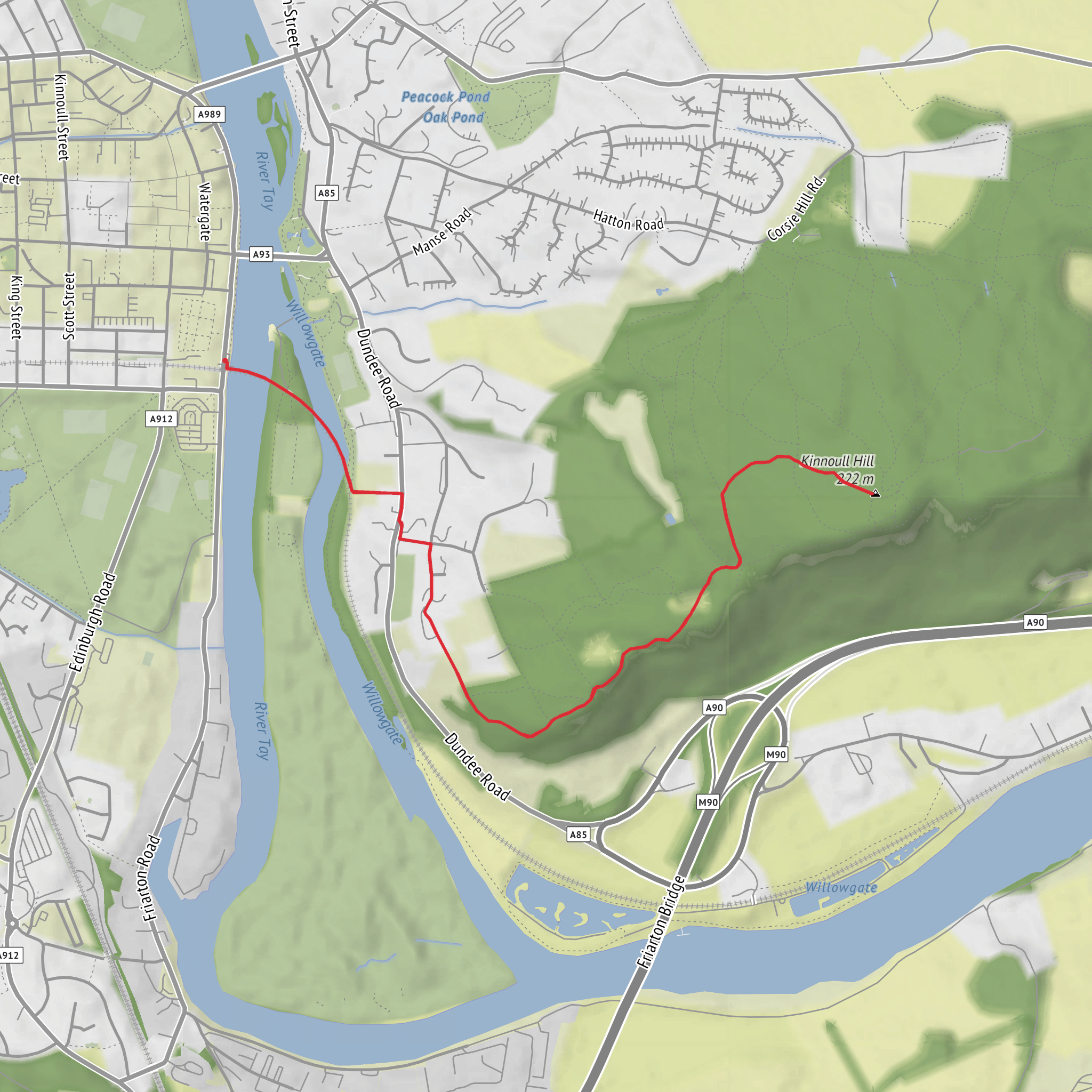 Kinnoull Hill mobile static map