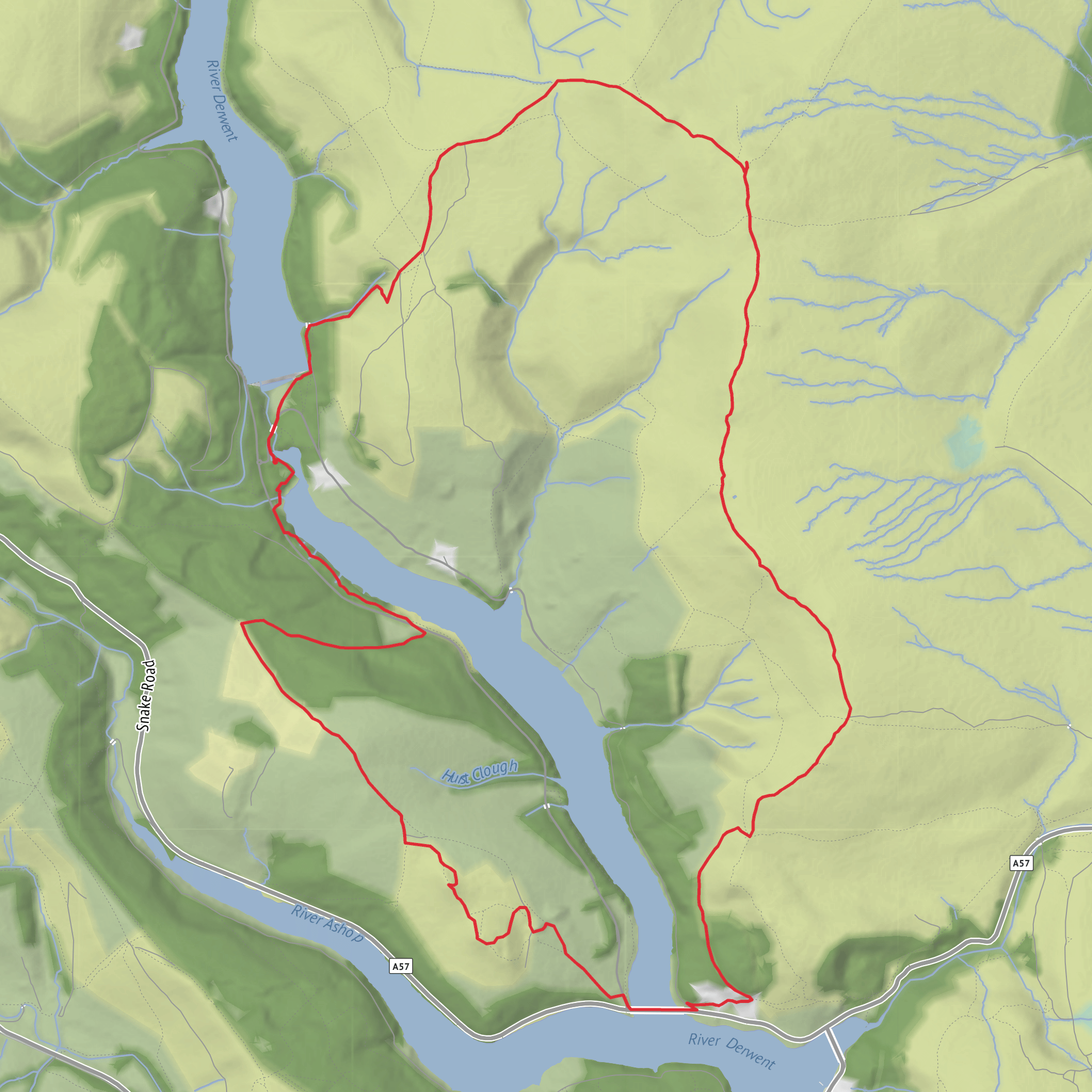 Ladybower Circular mobile static map