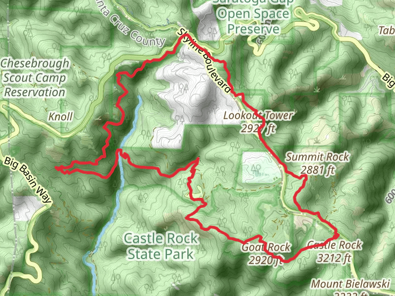 Saratoga and Summit Rock Loop Trail