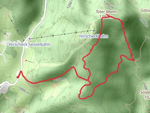 Toter Mann via Wanderweg