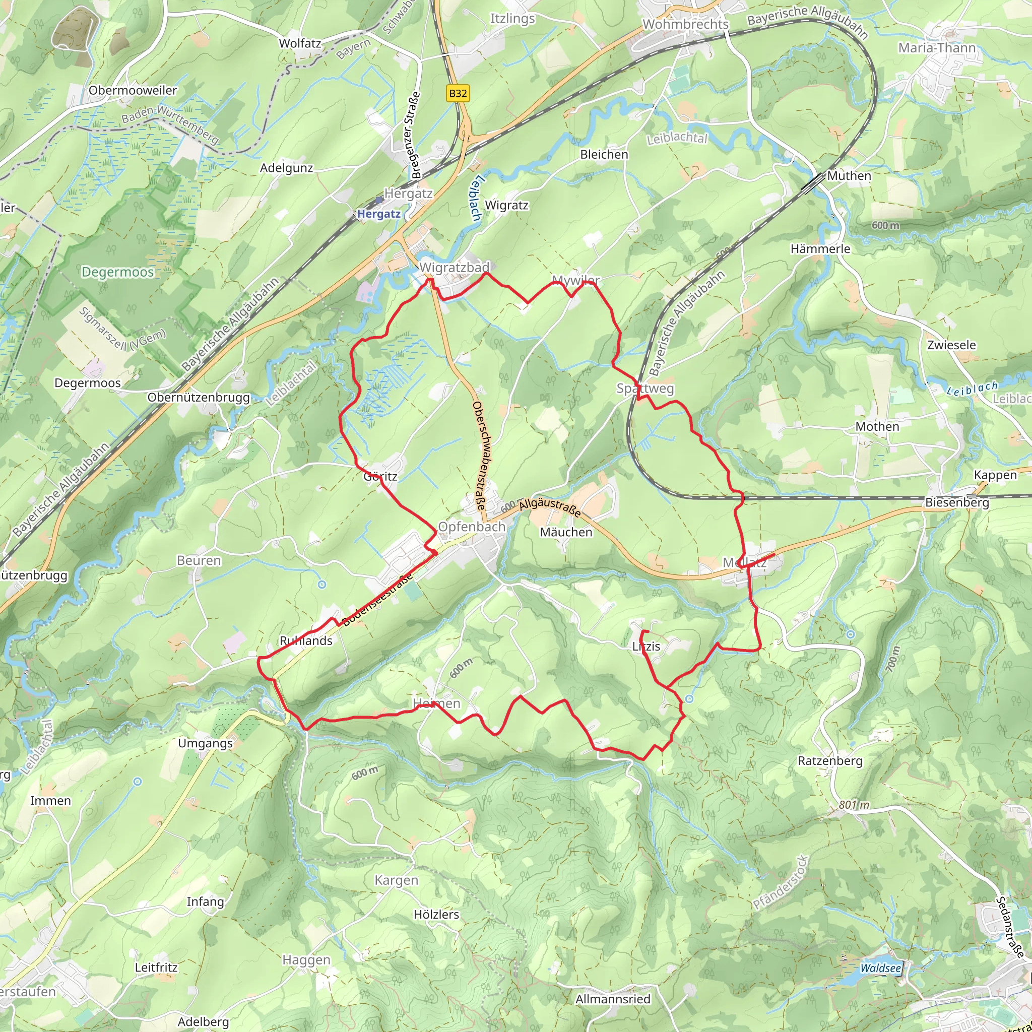 Heimen and Myweiler Loop mobile static map