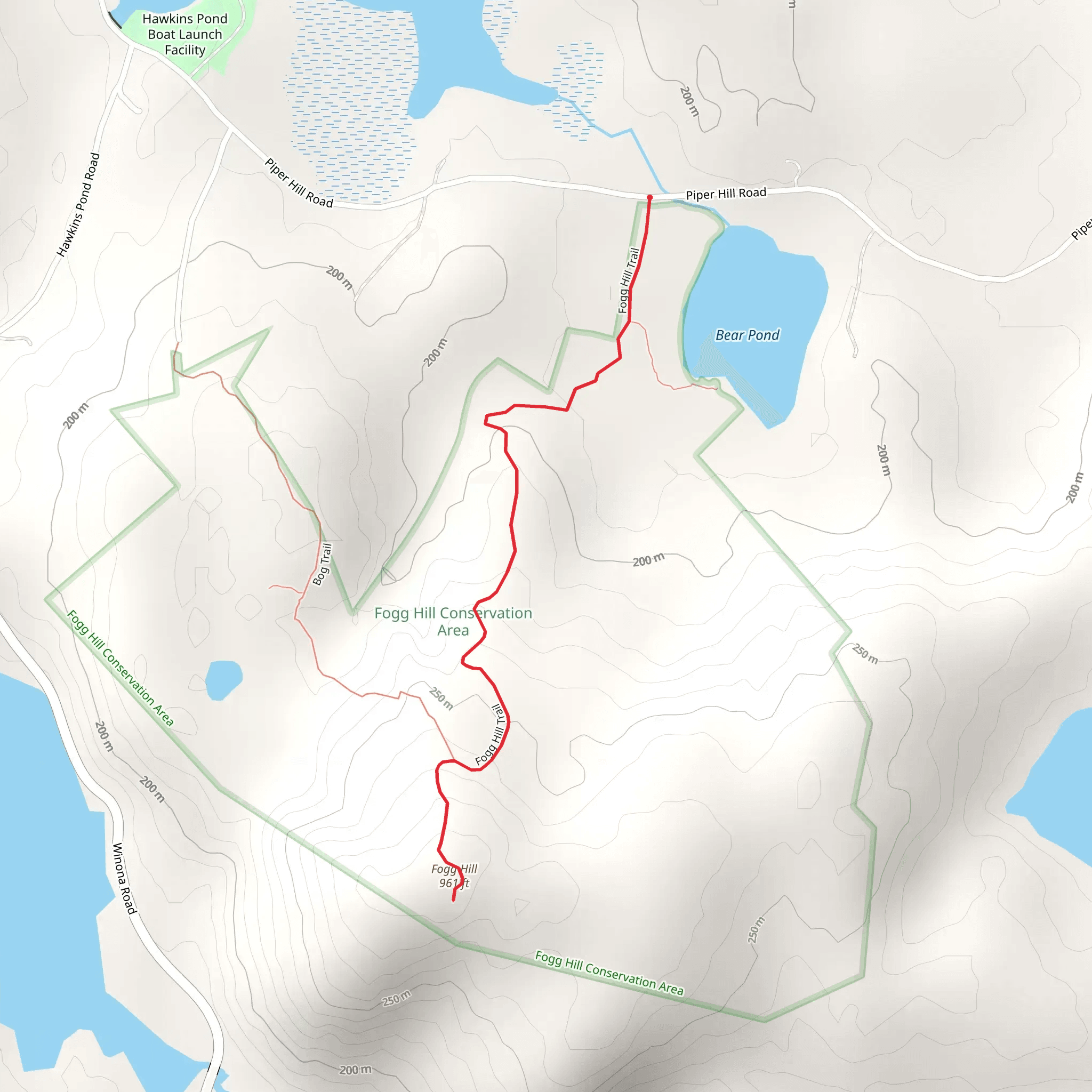 Fogg Hill Trail mobile static map