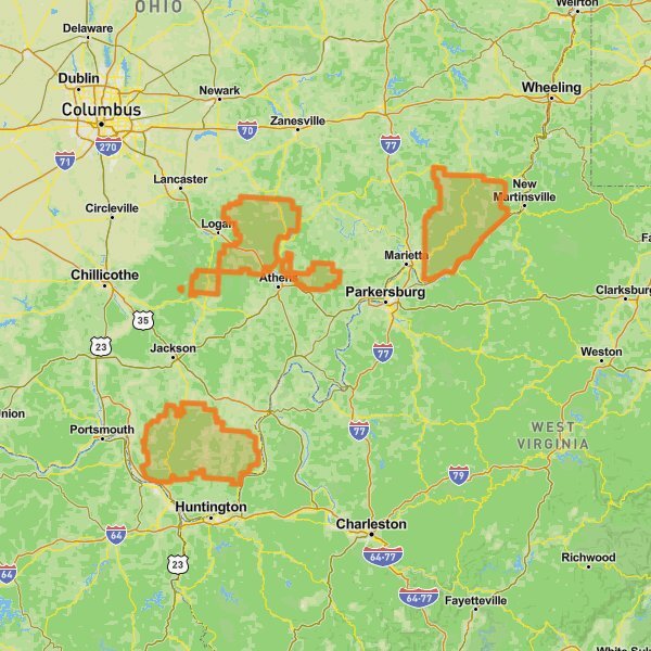 Wayne National Forest mobile static map
