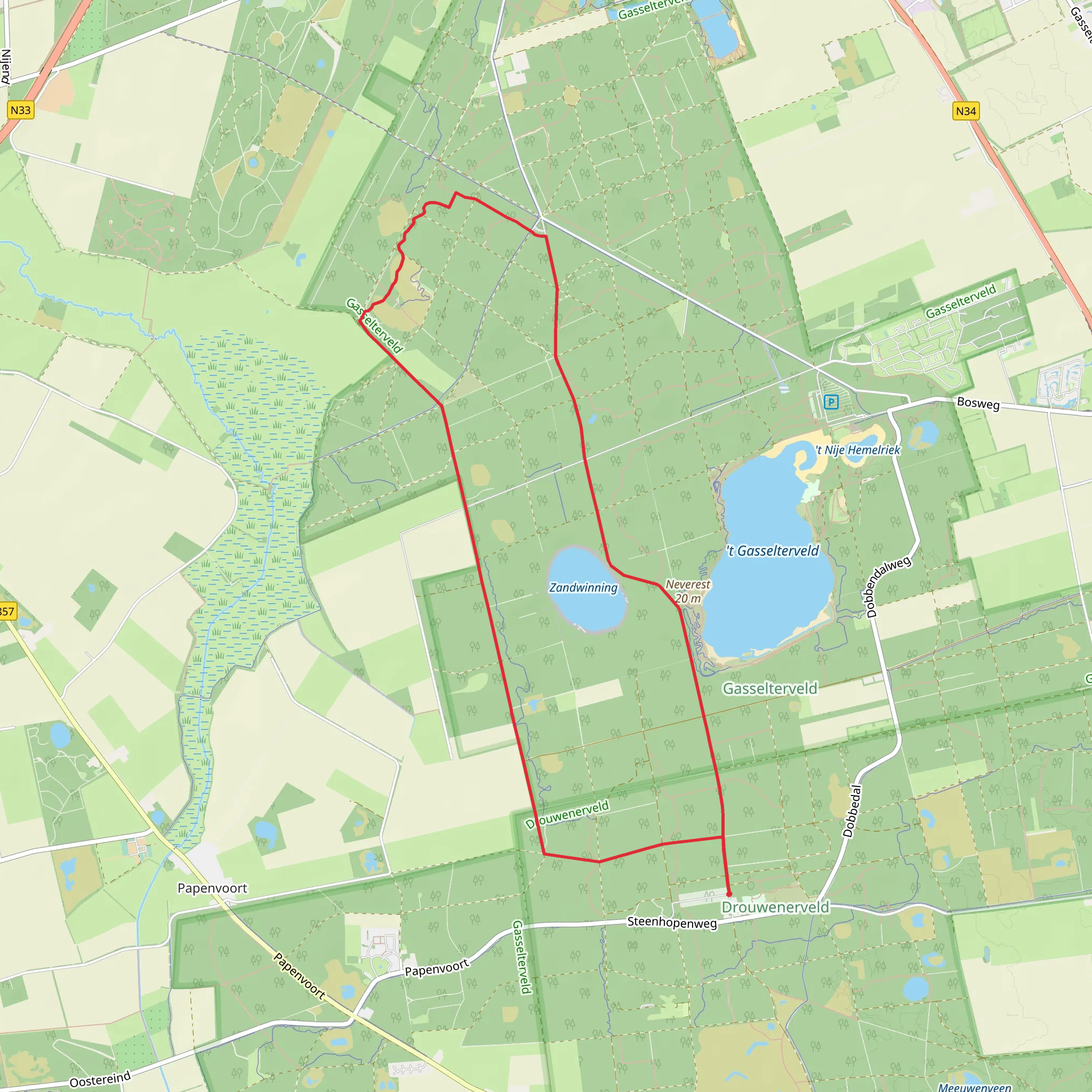 Staatsbos and Gasselterveld Loop mobile static map