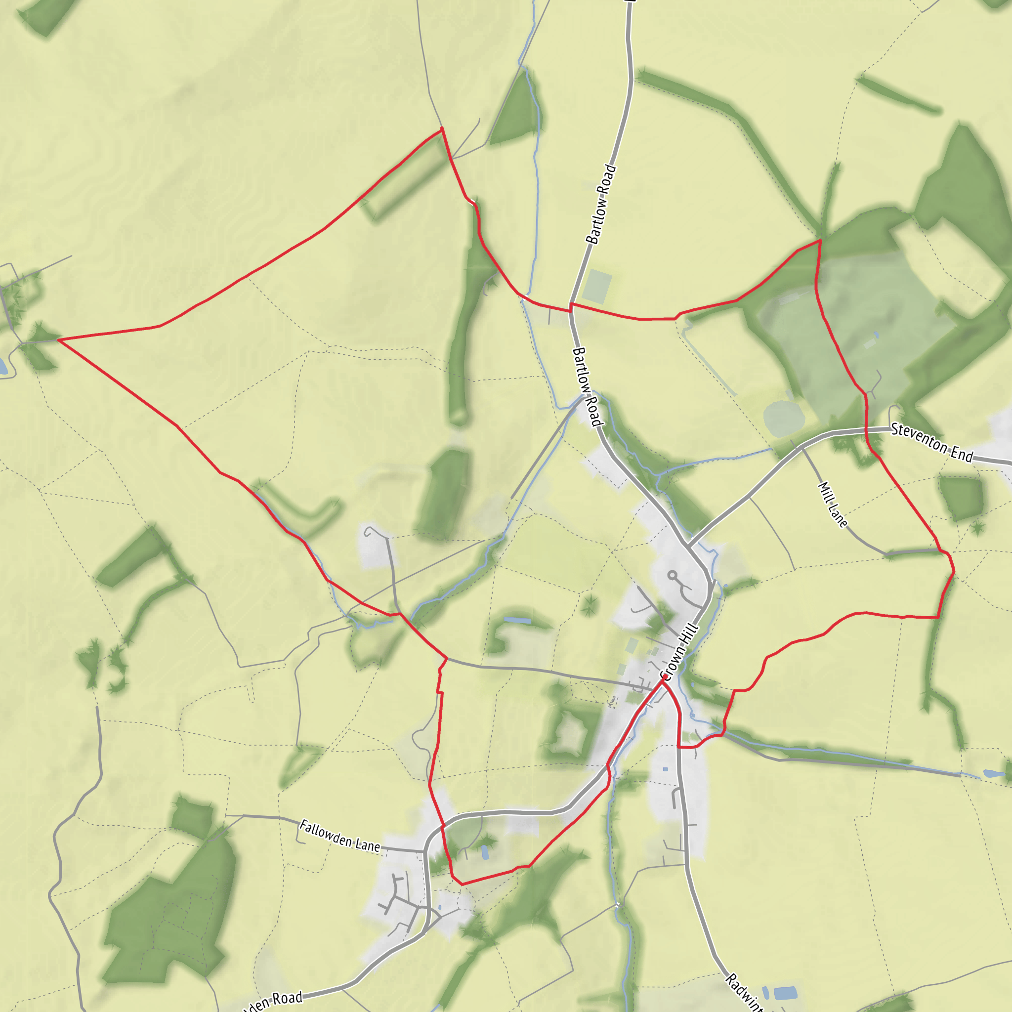 Ashdon and Steventon End Loop mobile static map