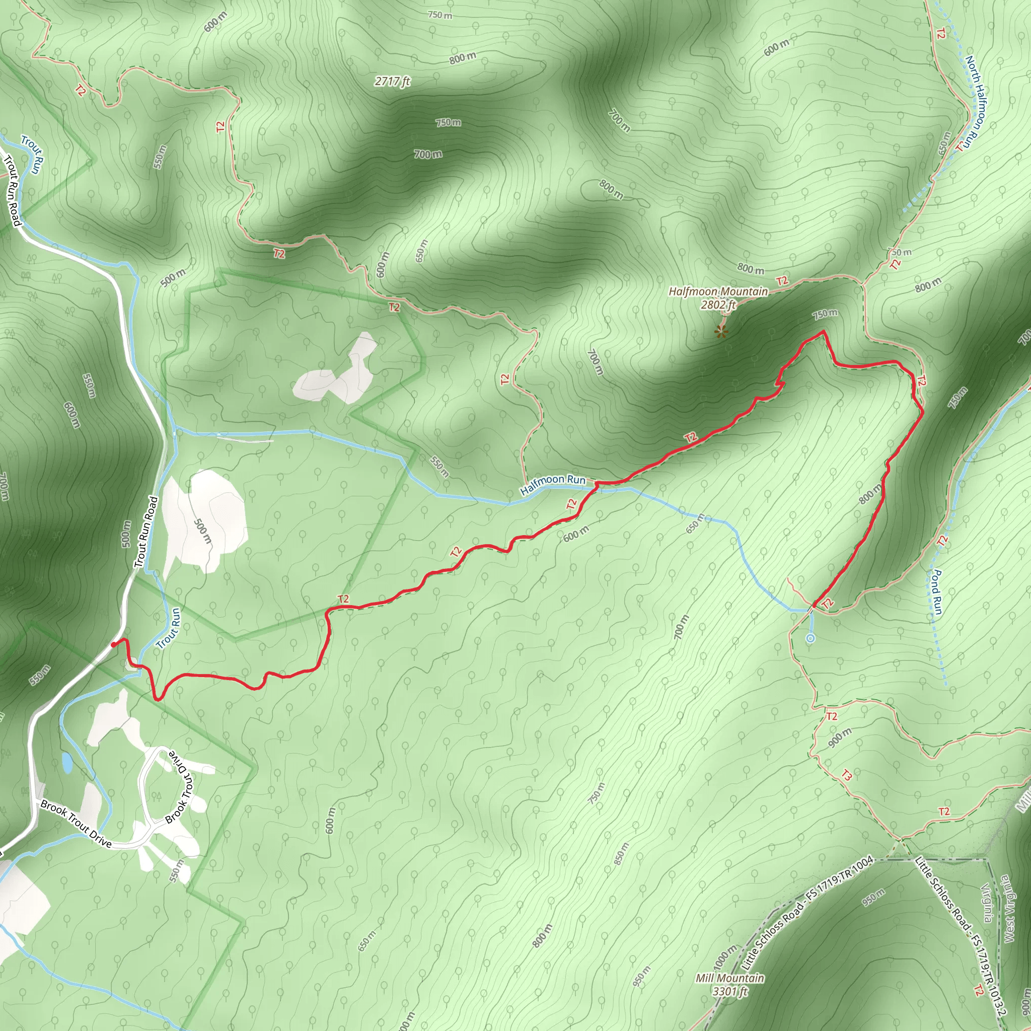 Half Moon Trail mobile static map