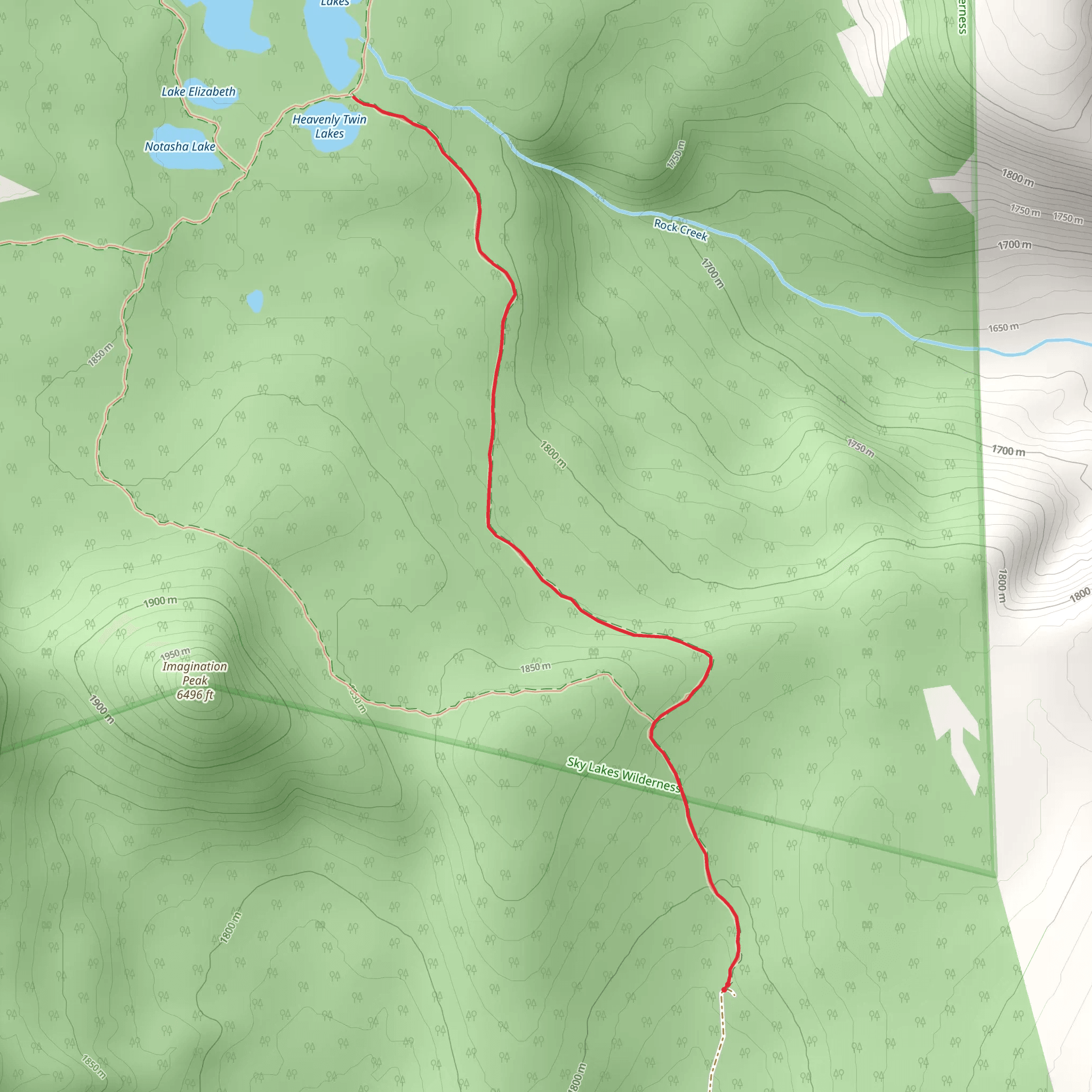 South Rock Creek Trail mobile static map