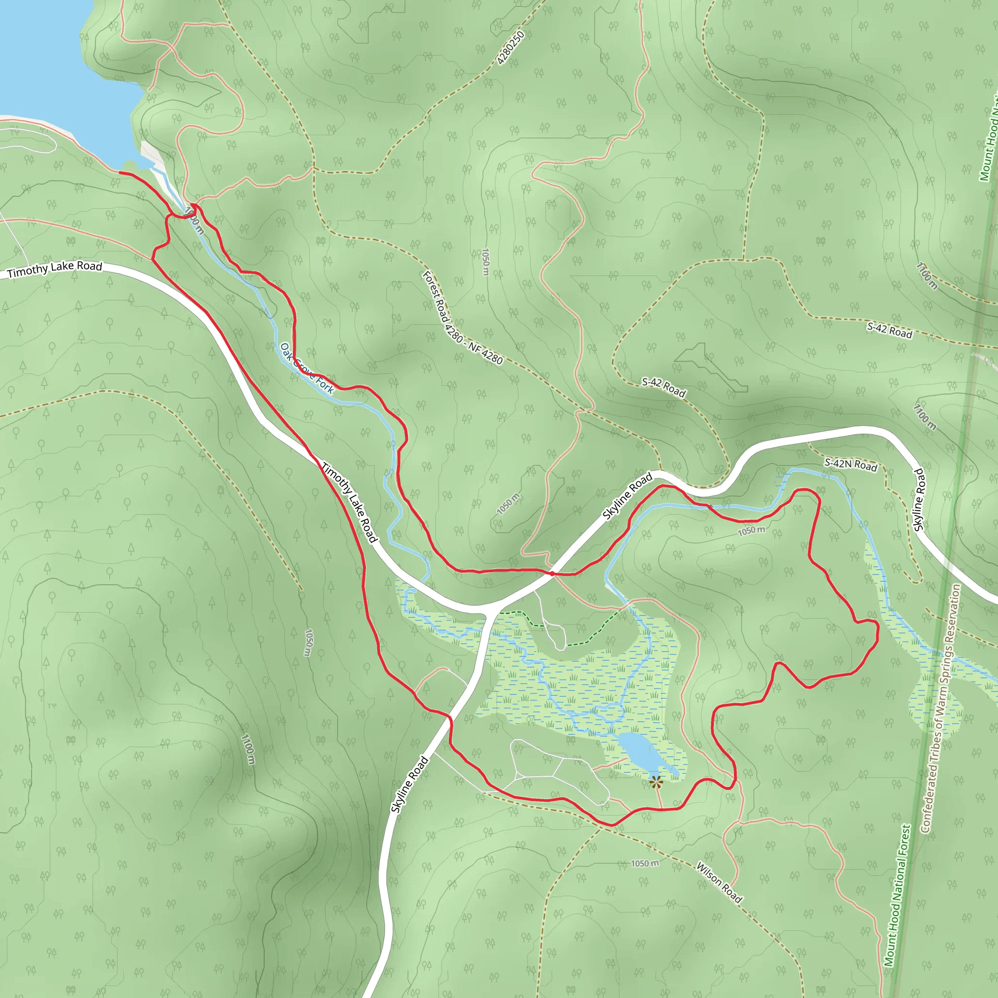 Headwaters and Miller Loop Trail mobile static map
