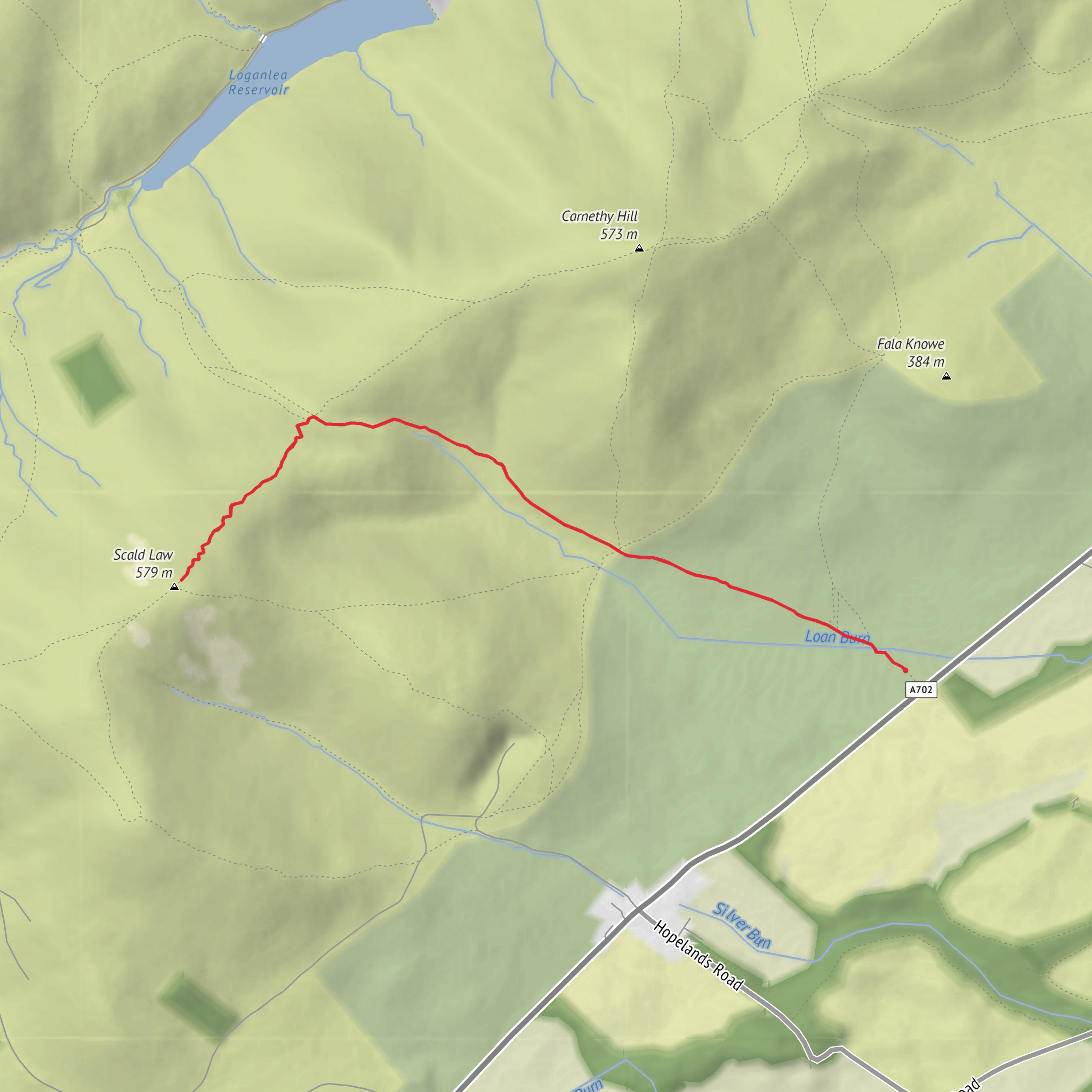 Scald Law via Old Kirk Road mobile static map