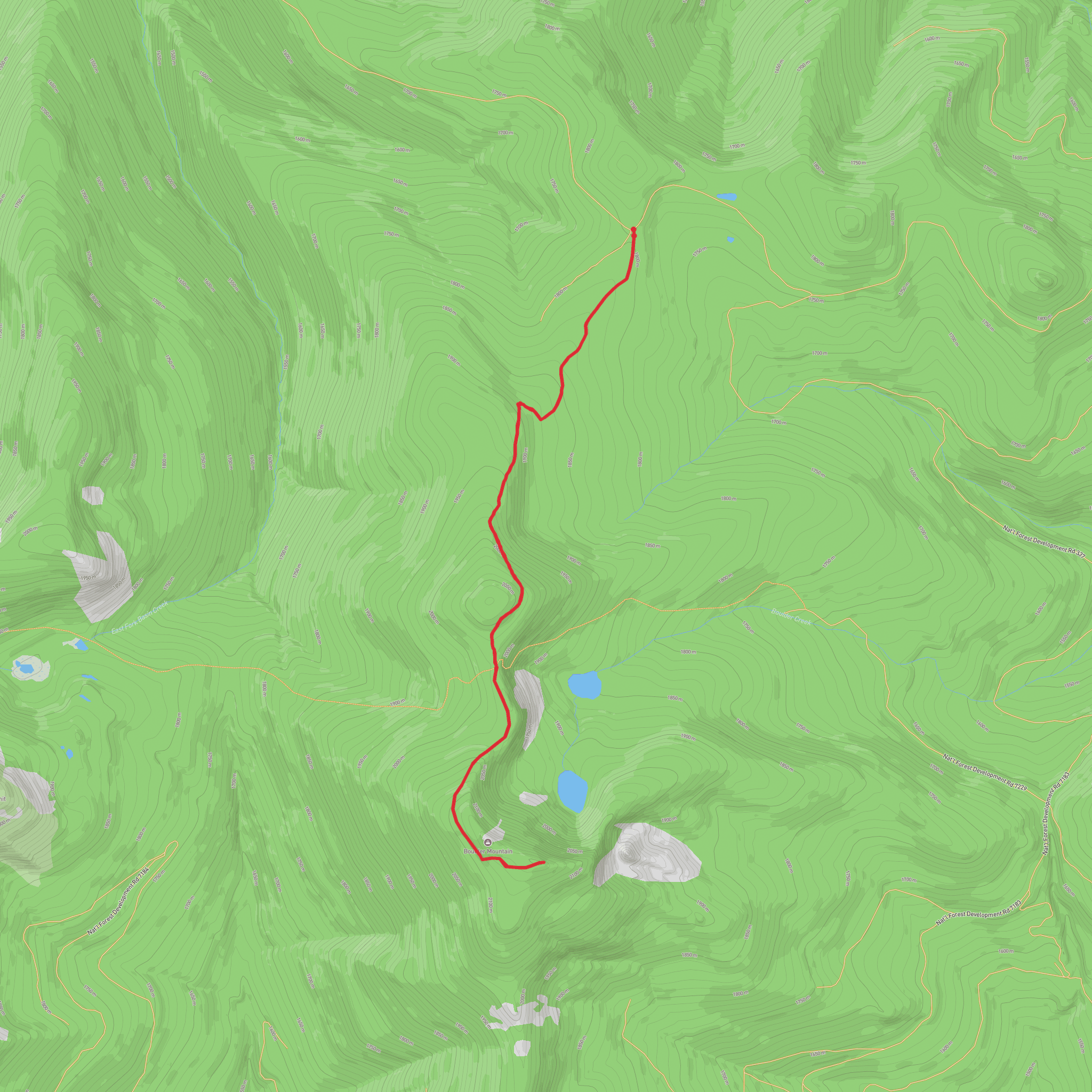 Boulder Mountain Trail mobile static map