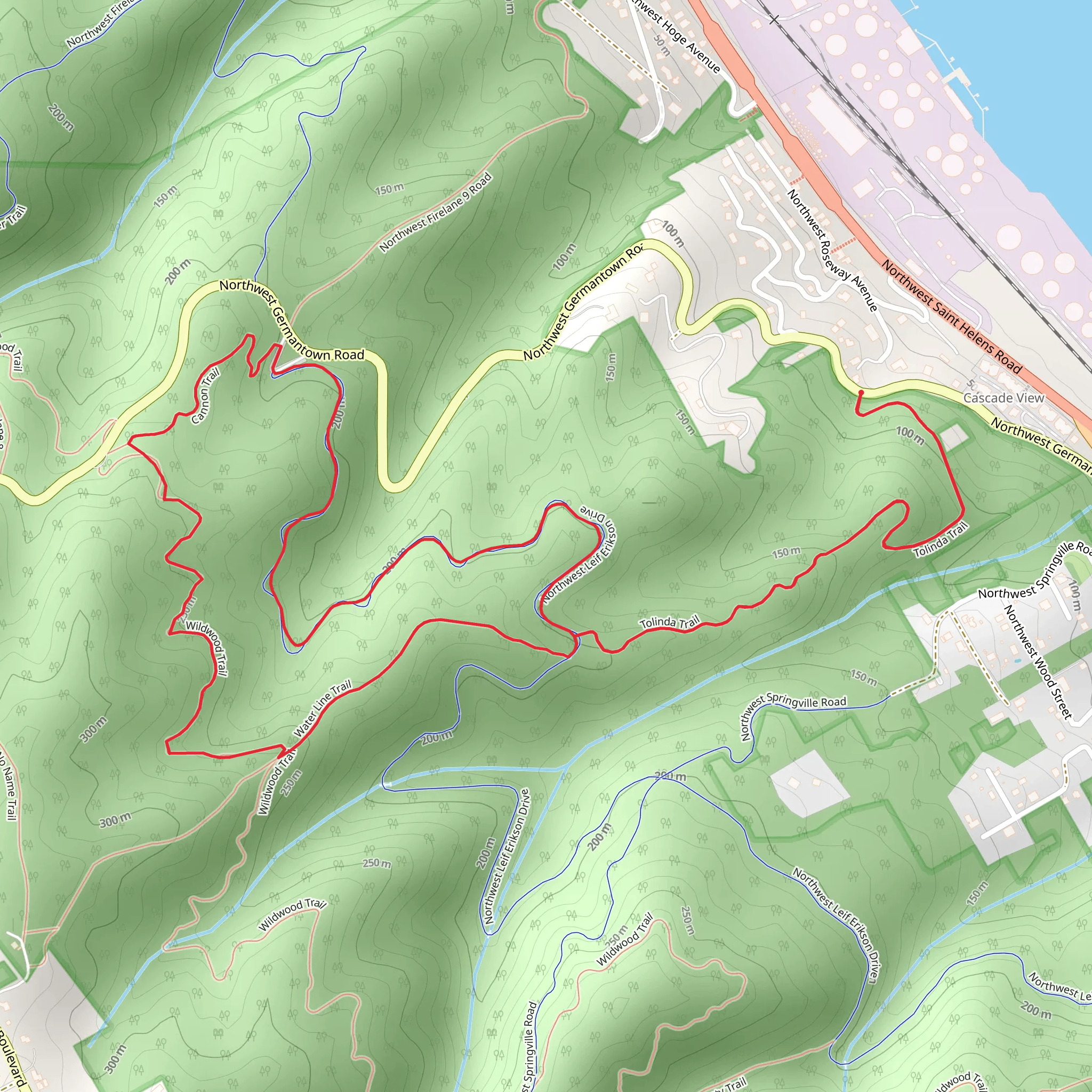 Water Line and Cannon Loop Trail mobile static map