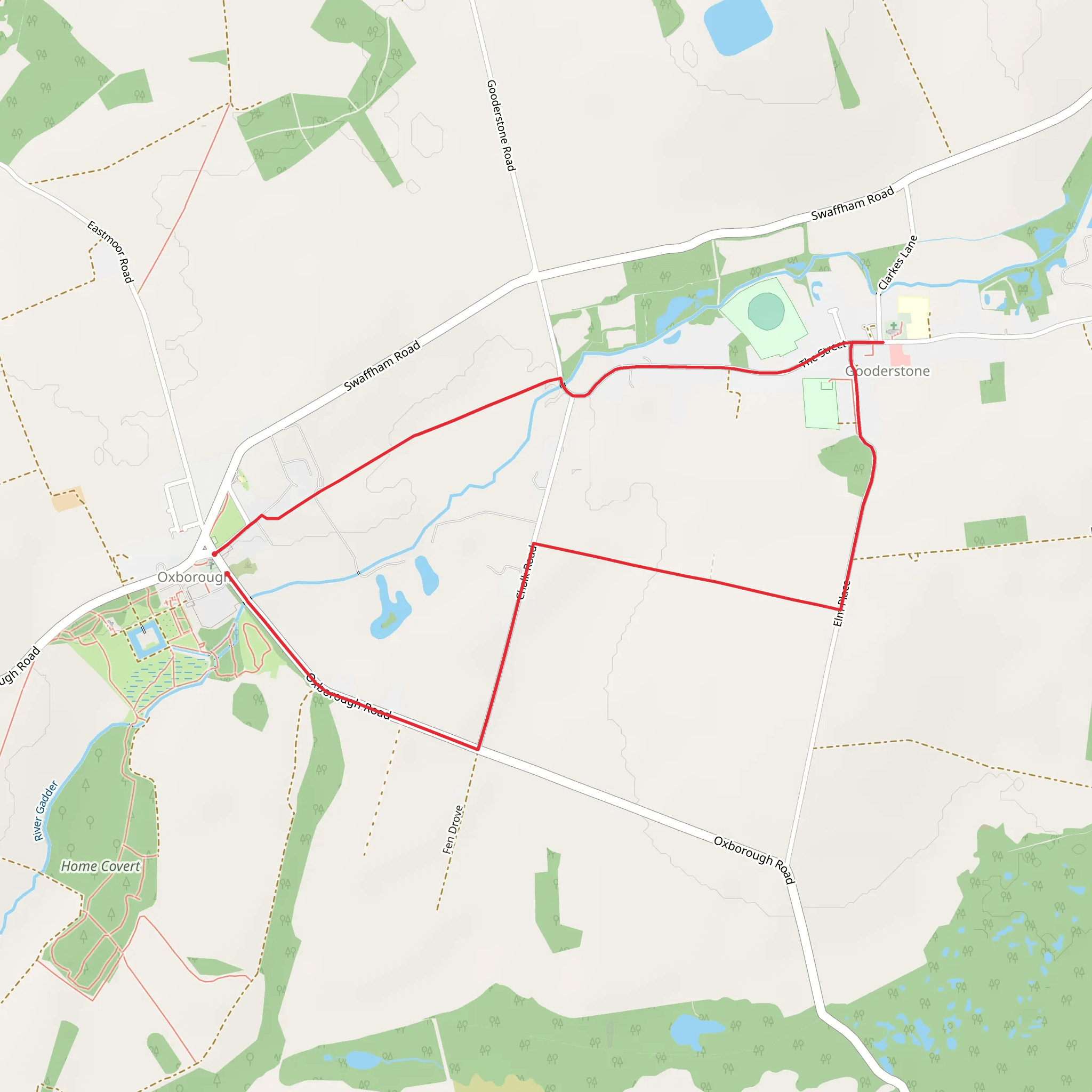 Oxborough to Gooderstone Heritage Walk - Norfolk mobile static map