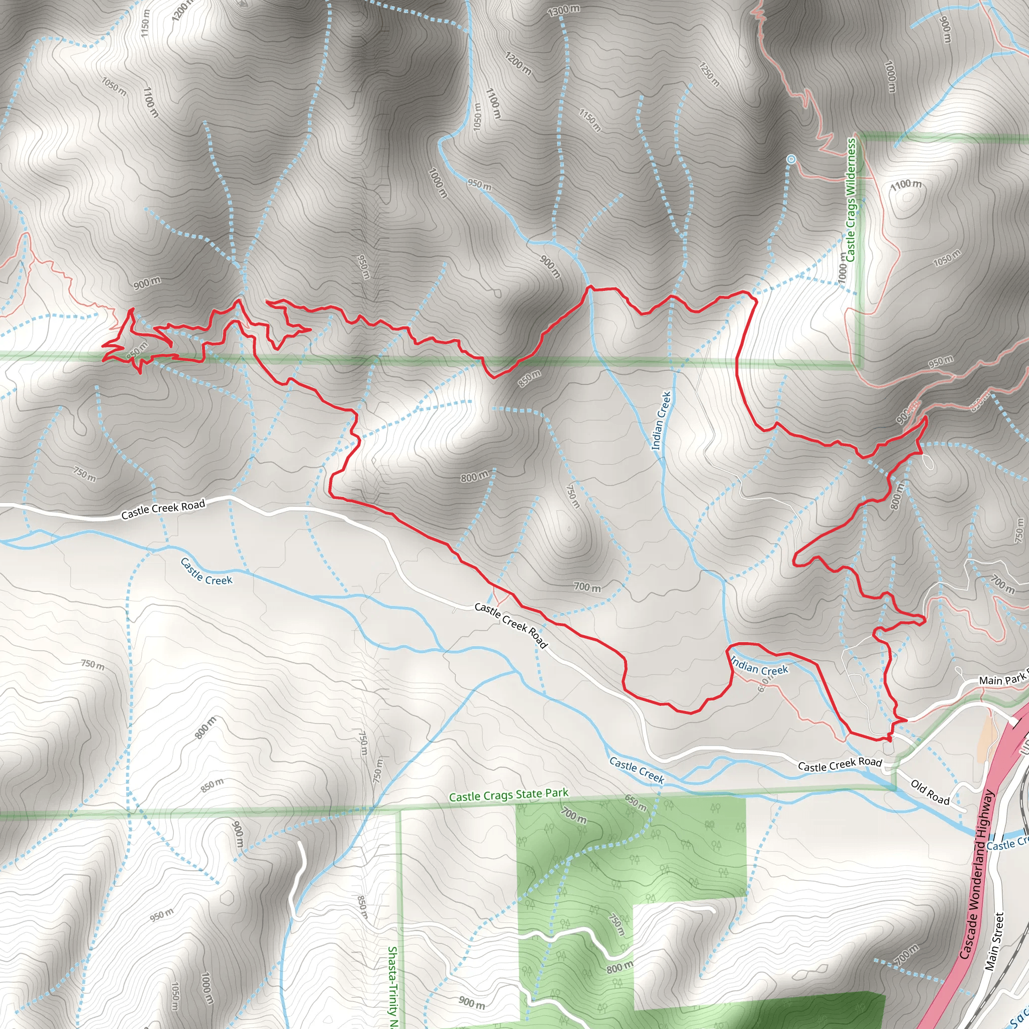 Flume Trail and PCT Loop mobile static map