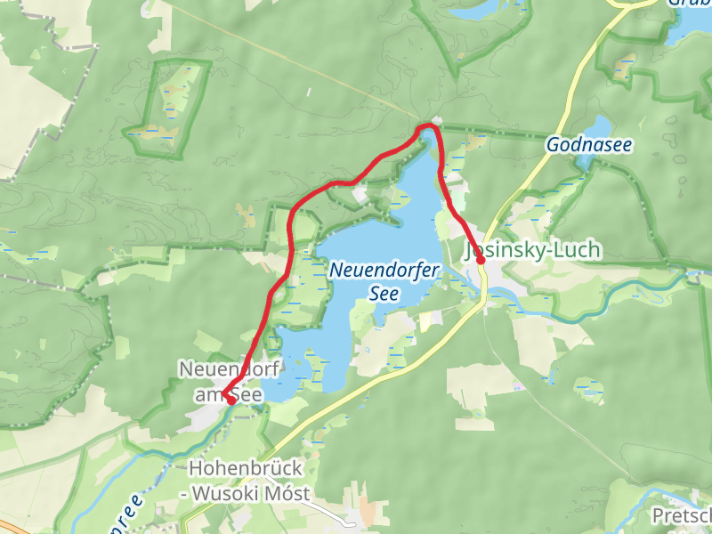Neuendorf an See to Alt Schadow - Stary Skodow via Neuendorfer Strasse