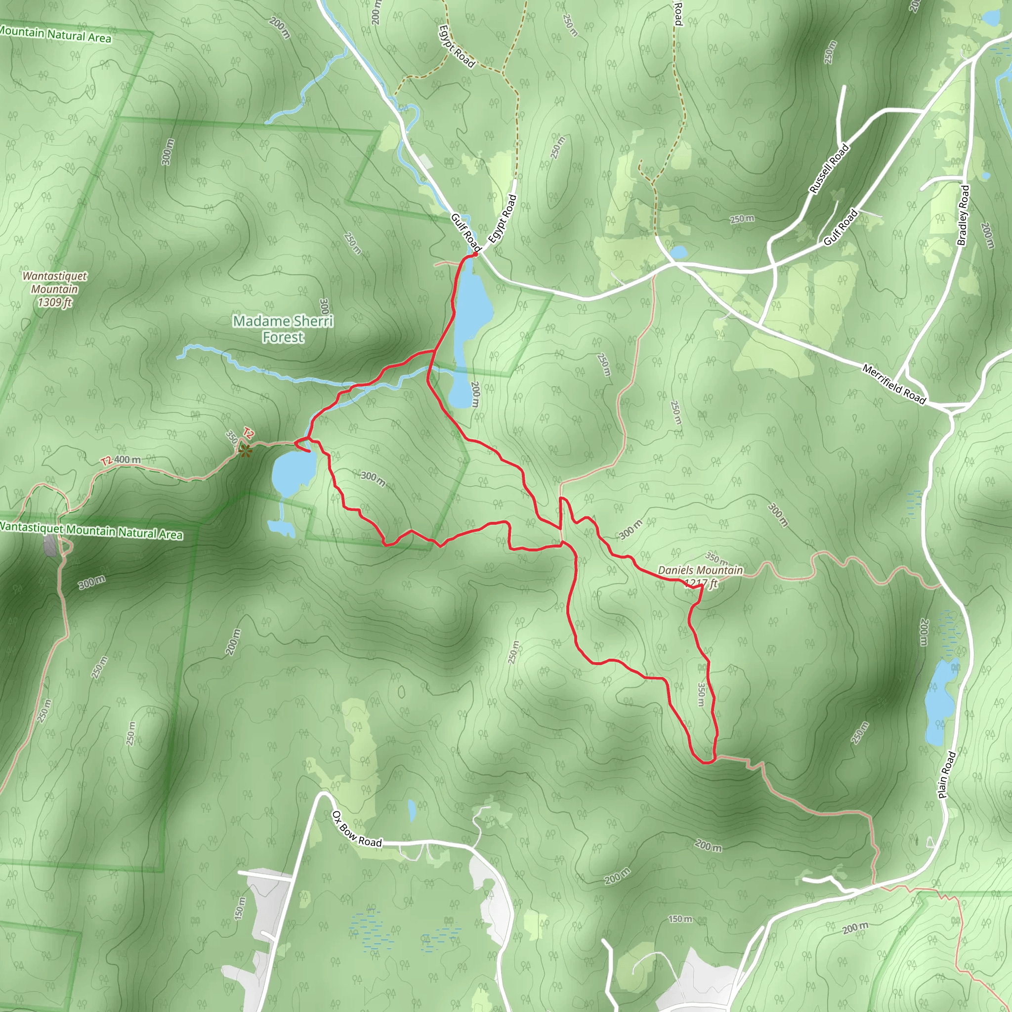 Indian Pond and Daniels Mountain Loop Trail mobile static map
