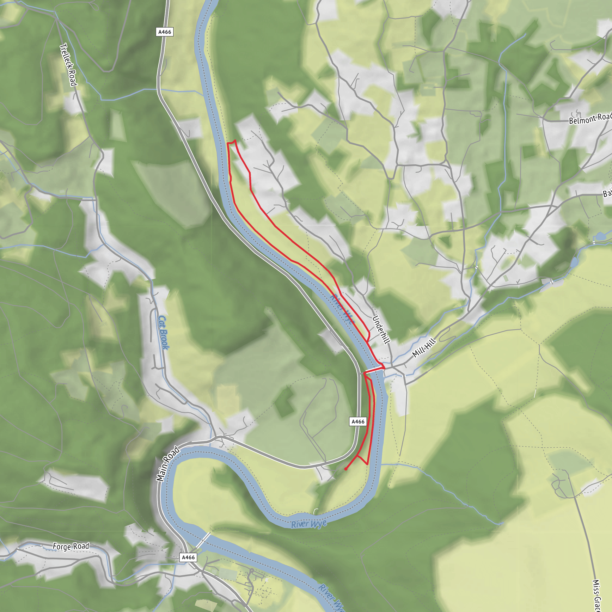 Brockweir and River Wye Loop mobile static map