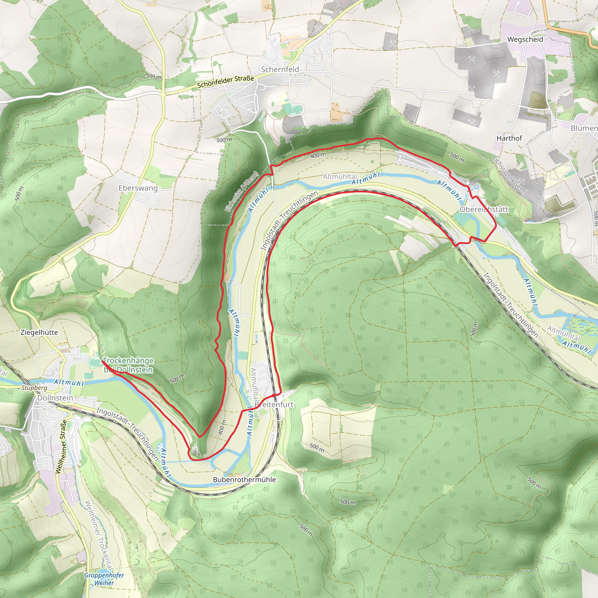 Breitenfurt to Obereichstatt Loop mobile static map
