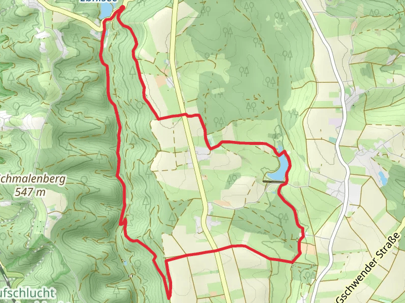 Aichstruter Stausee via Zum Ebnisee and Zum Aichstrutsee