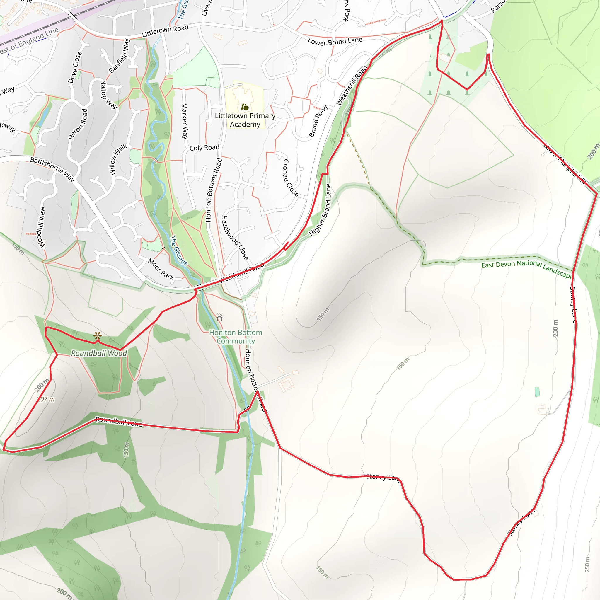 Roundball Hill Loop mobile static map