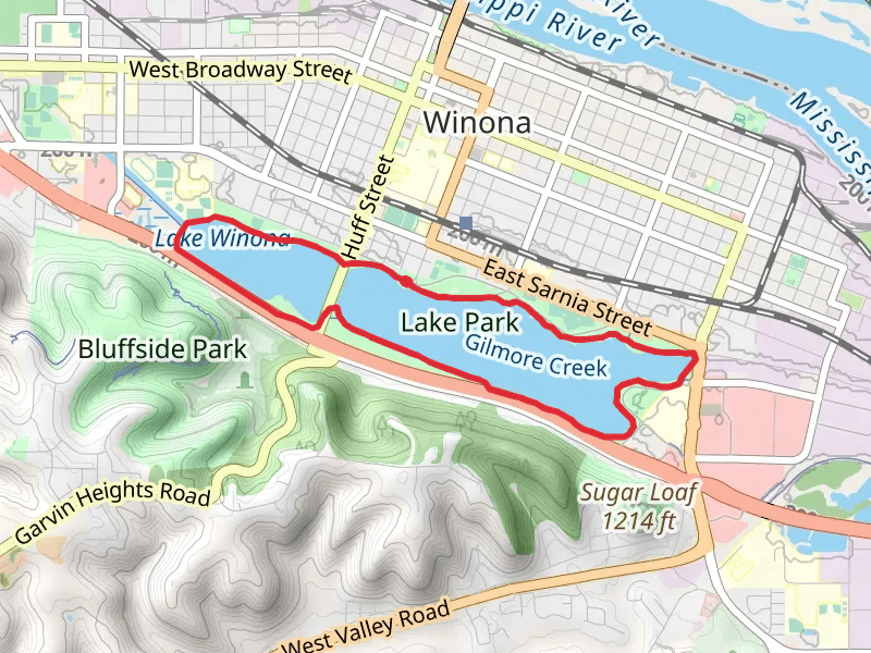 Gilmore Creek and Park Loop via Lake Winona Path