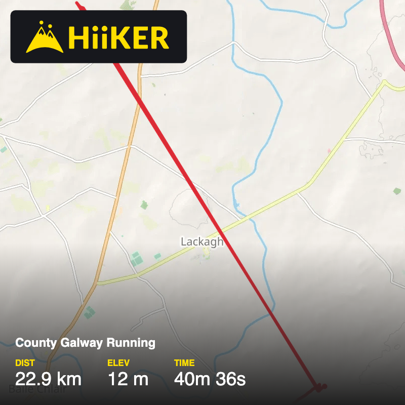 A map preview of the recording County Galway Running.