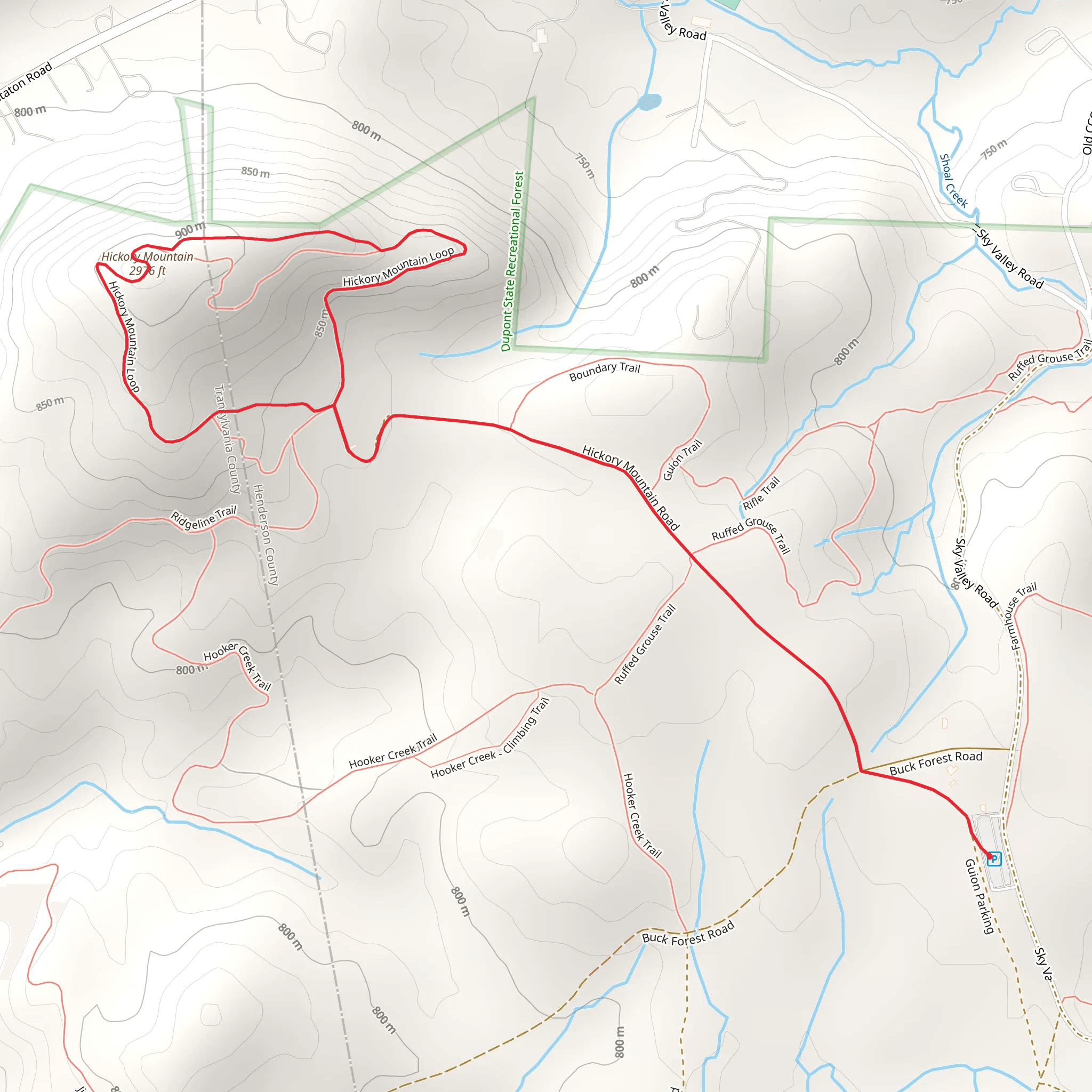 Hickory Mountain Loop mobile static map